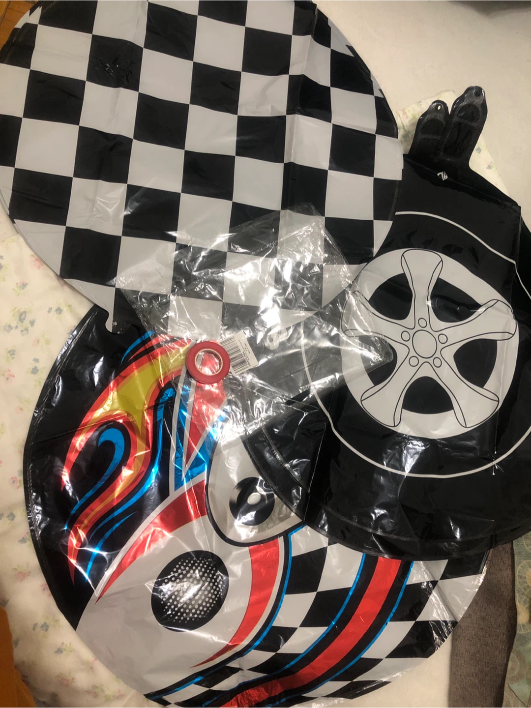 NEW-Racing Themed Helium Foil Balloons - Set of 15 pcs