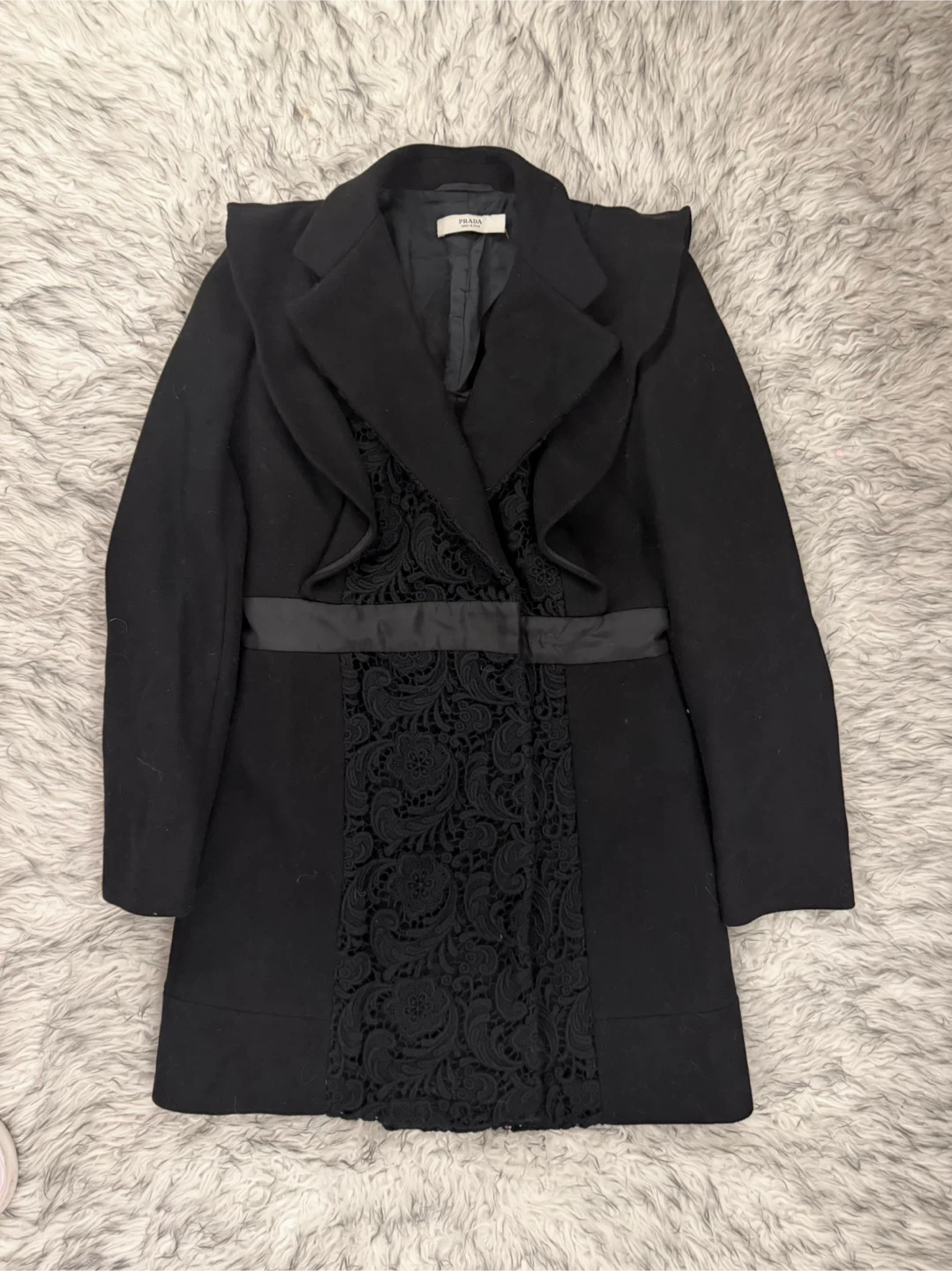 Prada Vintage 2008 Wool Coat - Black