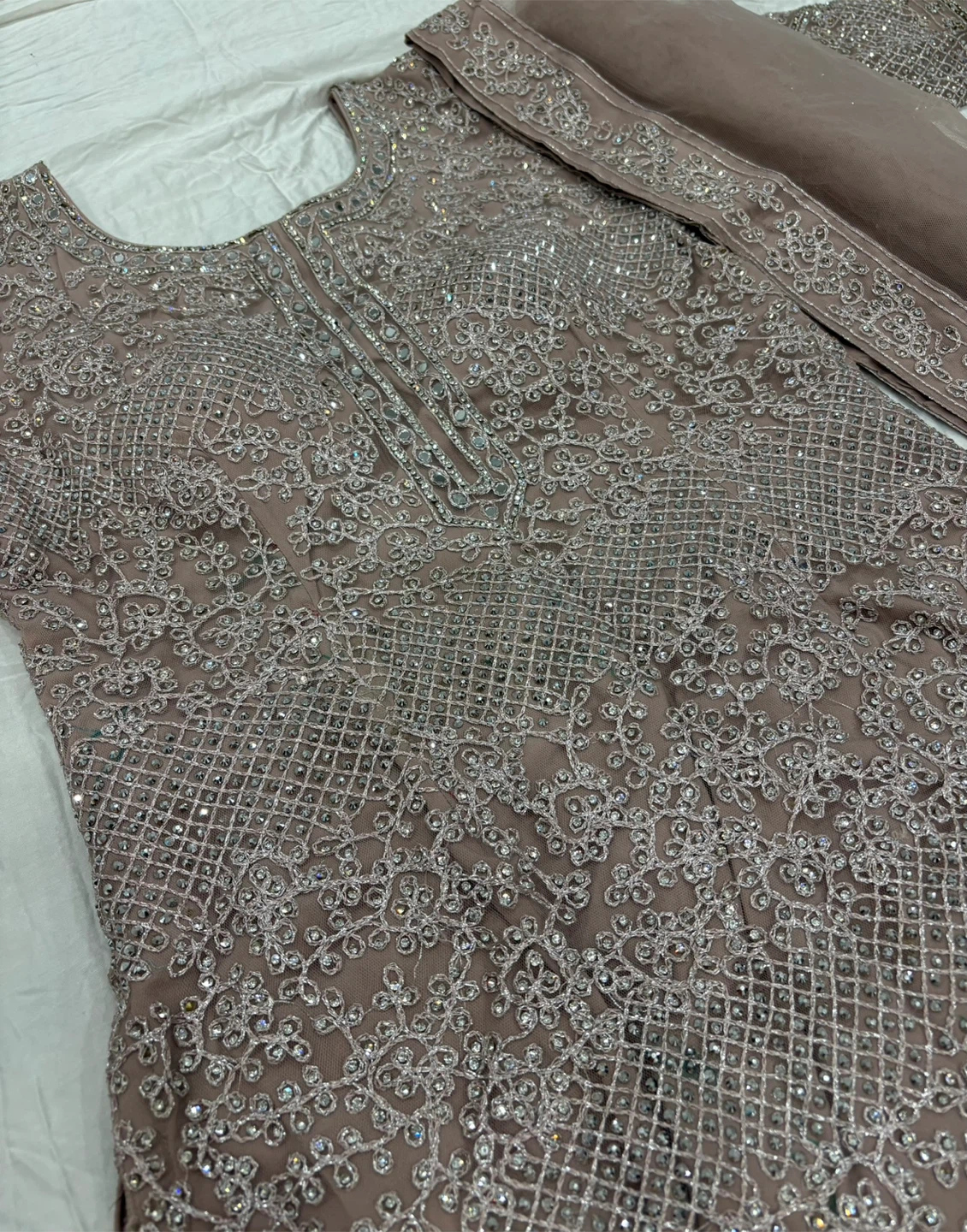 Mauve Embellished Gharara Suit - photo 2