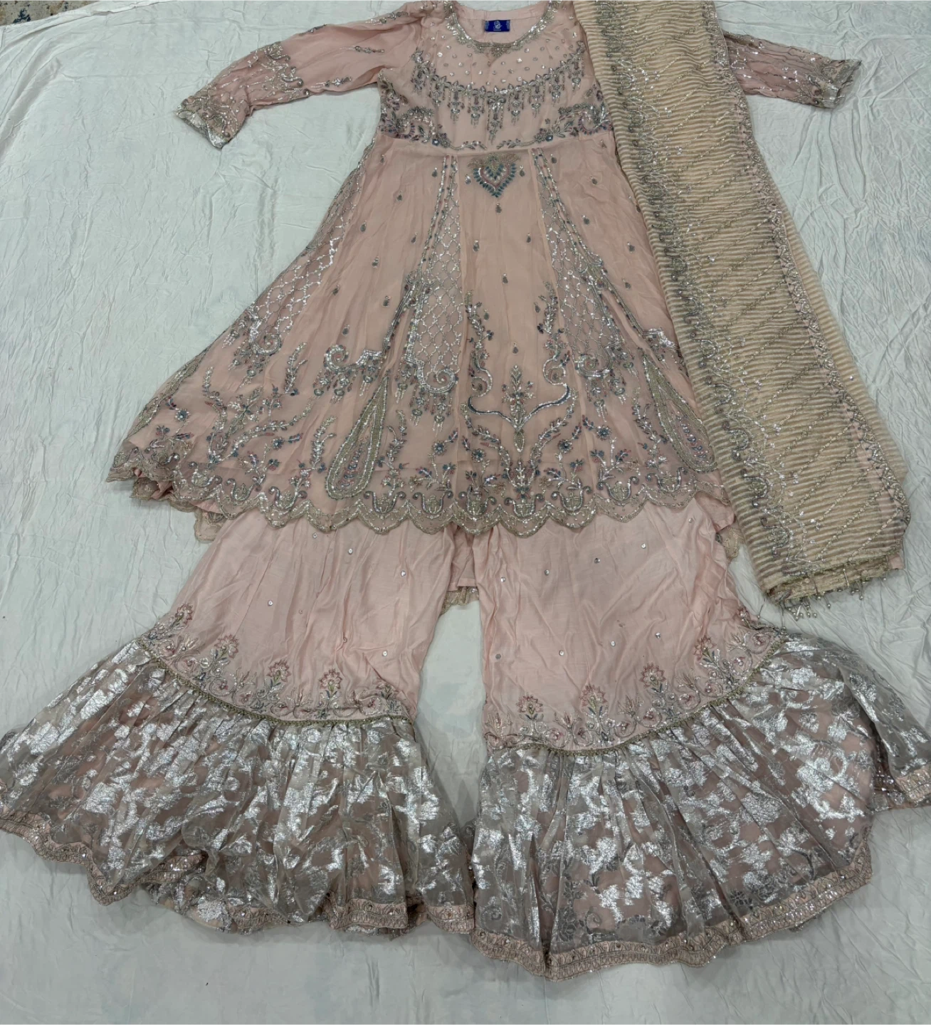 Dusty pink gharara