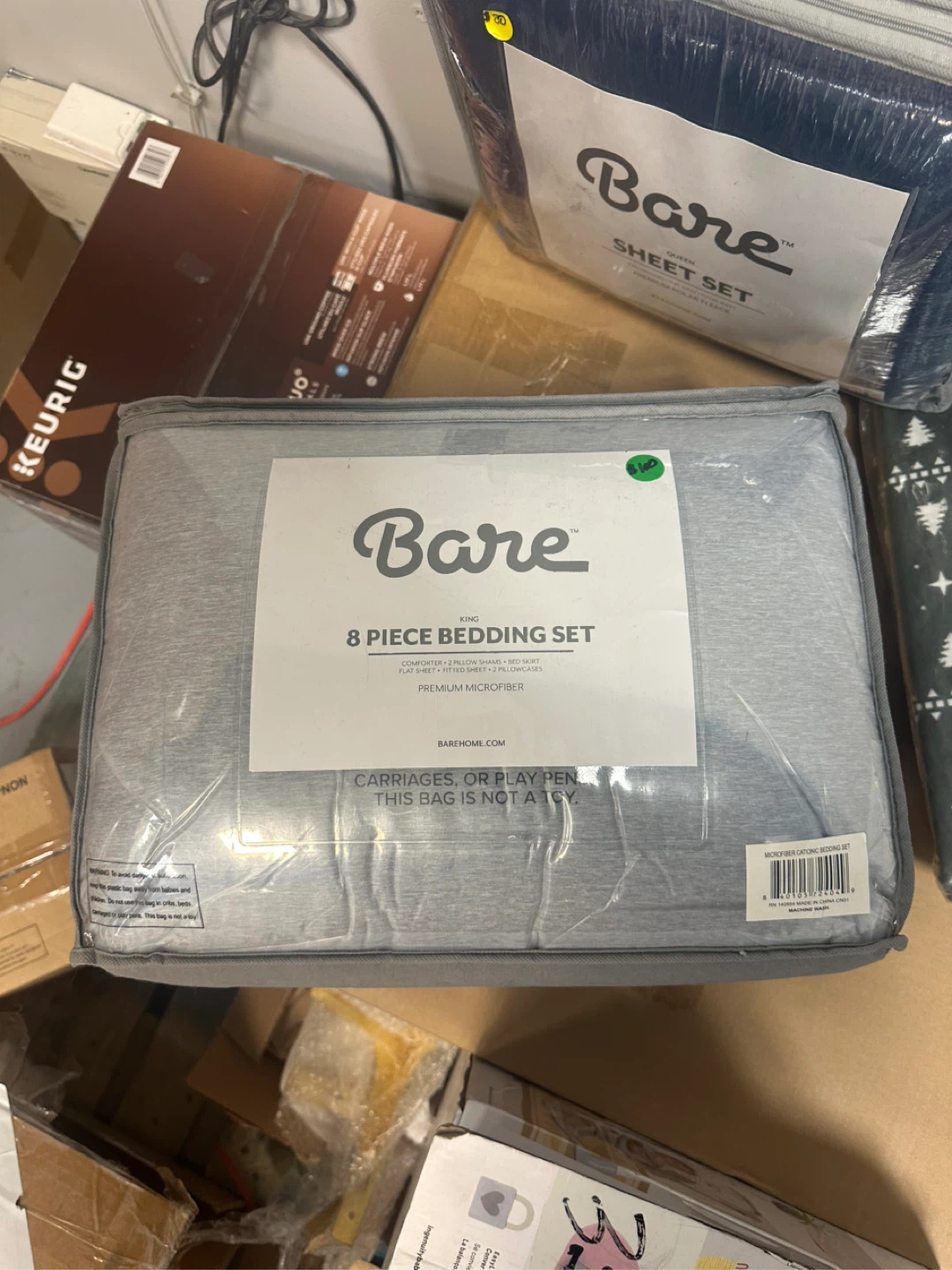 New Bare Home 8-Piece King Bedding Set - Grey 🥕