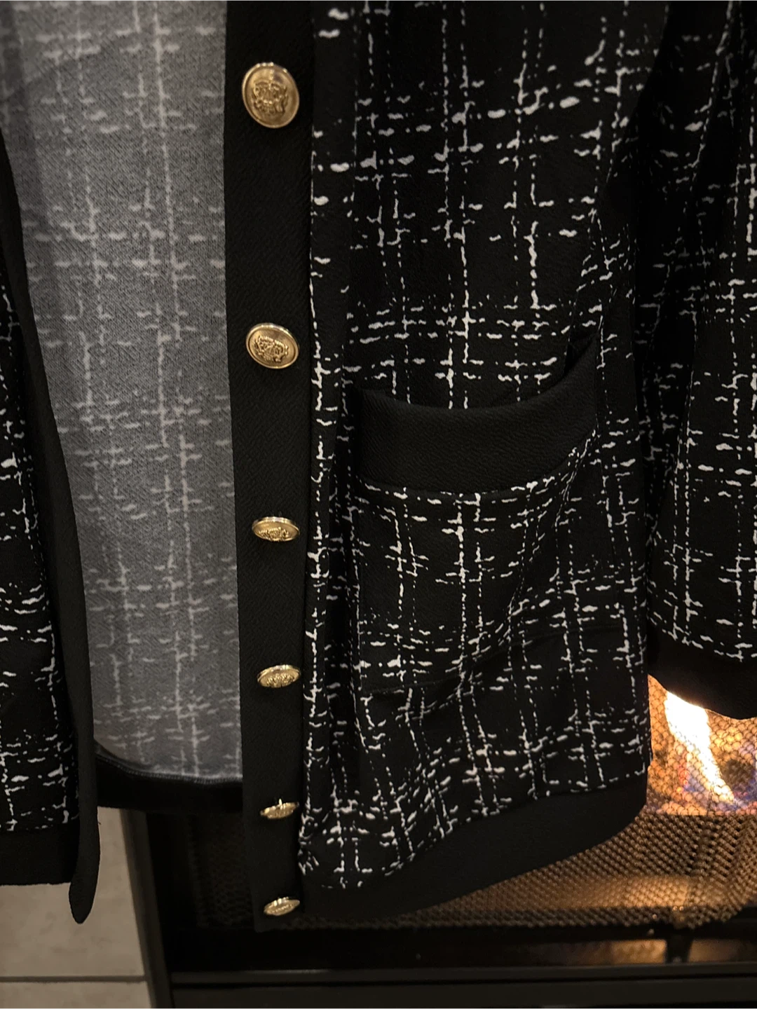 Tweed Cardigan - Black & White - photo 2