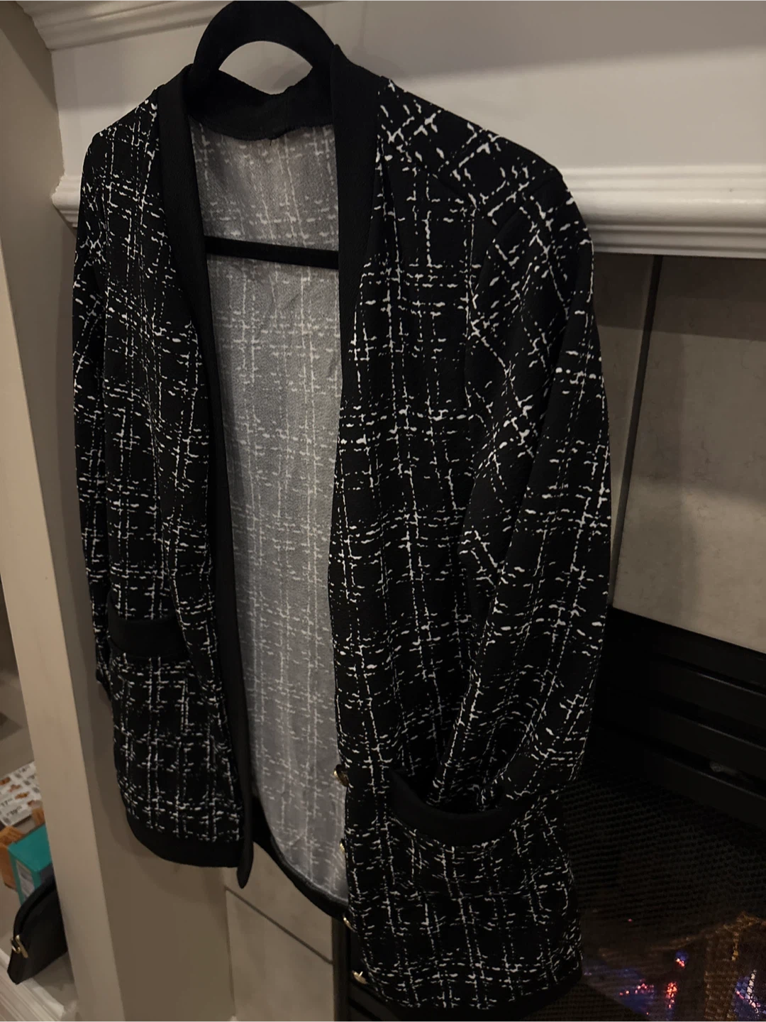 Tweed Cardigan - Black & White - photo 4