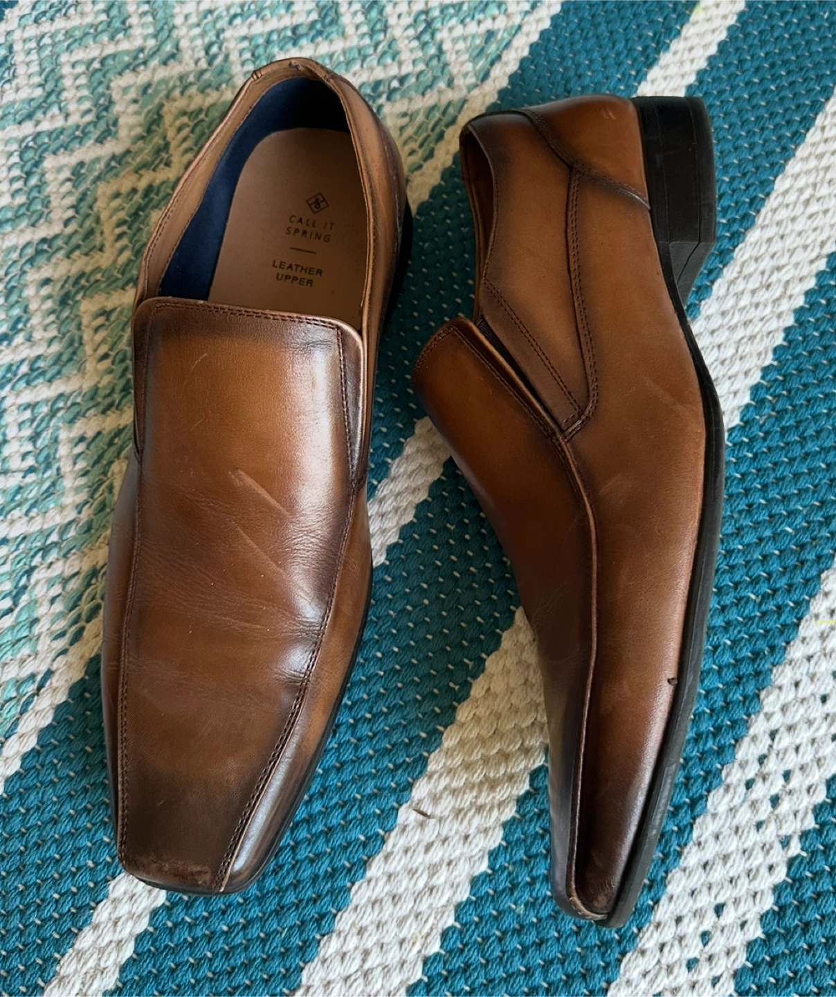 Call It Spring Brown Leather Loafers - Size 10.5