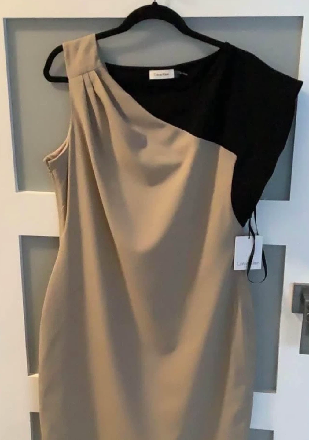 Calvin Klein Dress - Size 14, Black & Beige