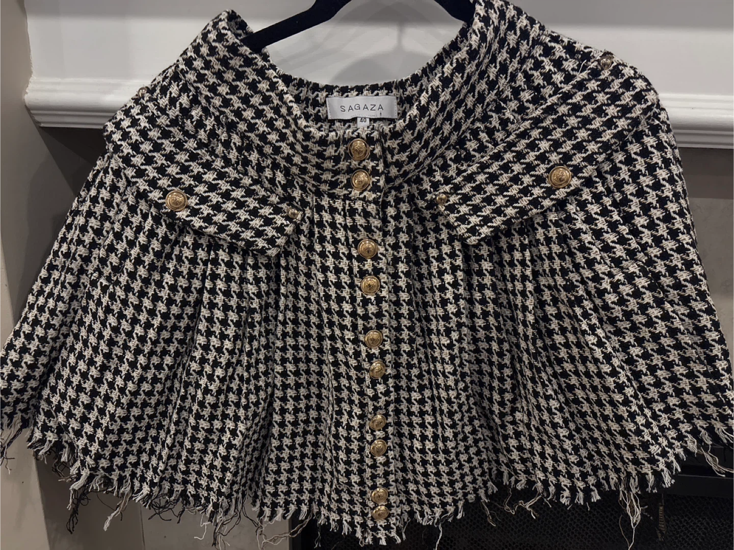 Sagaza Houndstooth Cape - Size 40 - photo 3