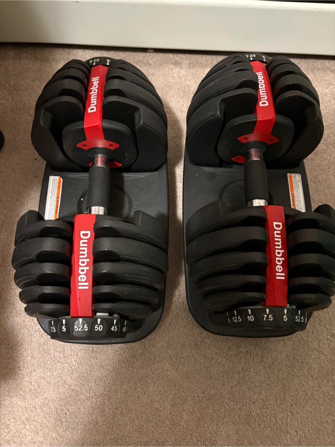 Adjustable Dumbbells - 5 to 52.5 lbs