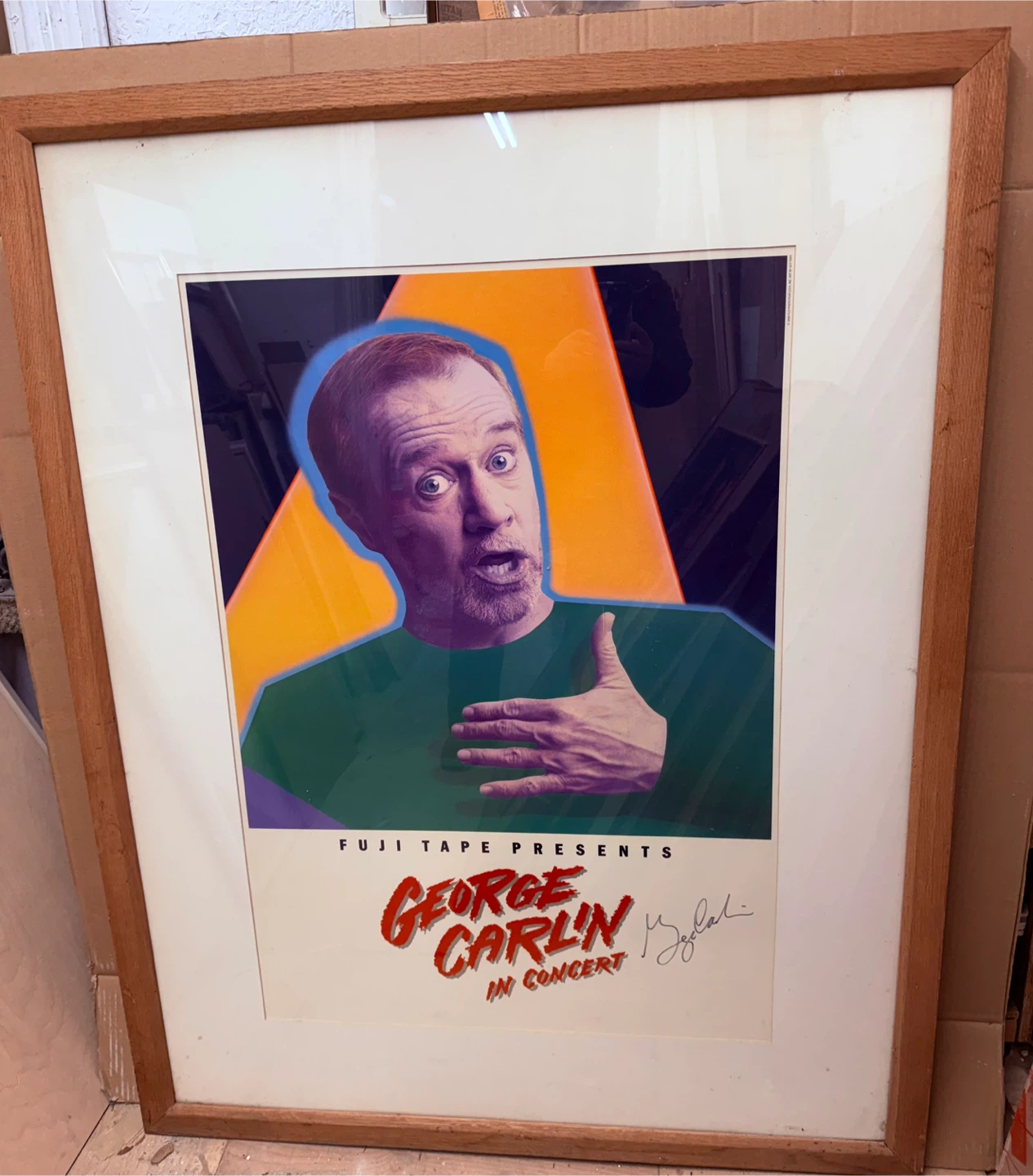 George Carlin In Concert Framed Poster