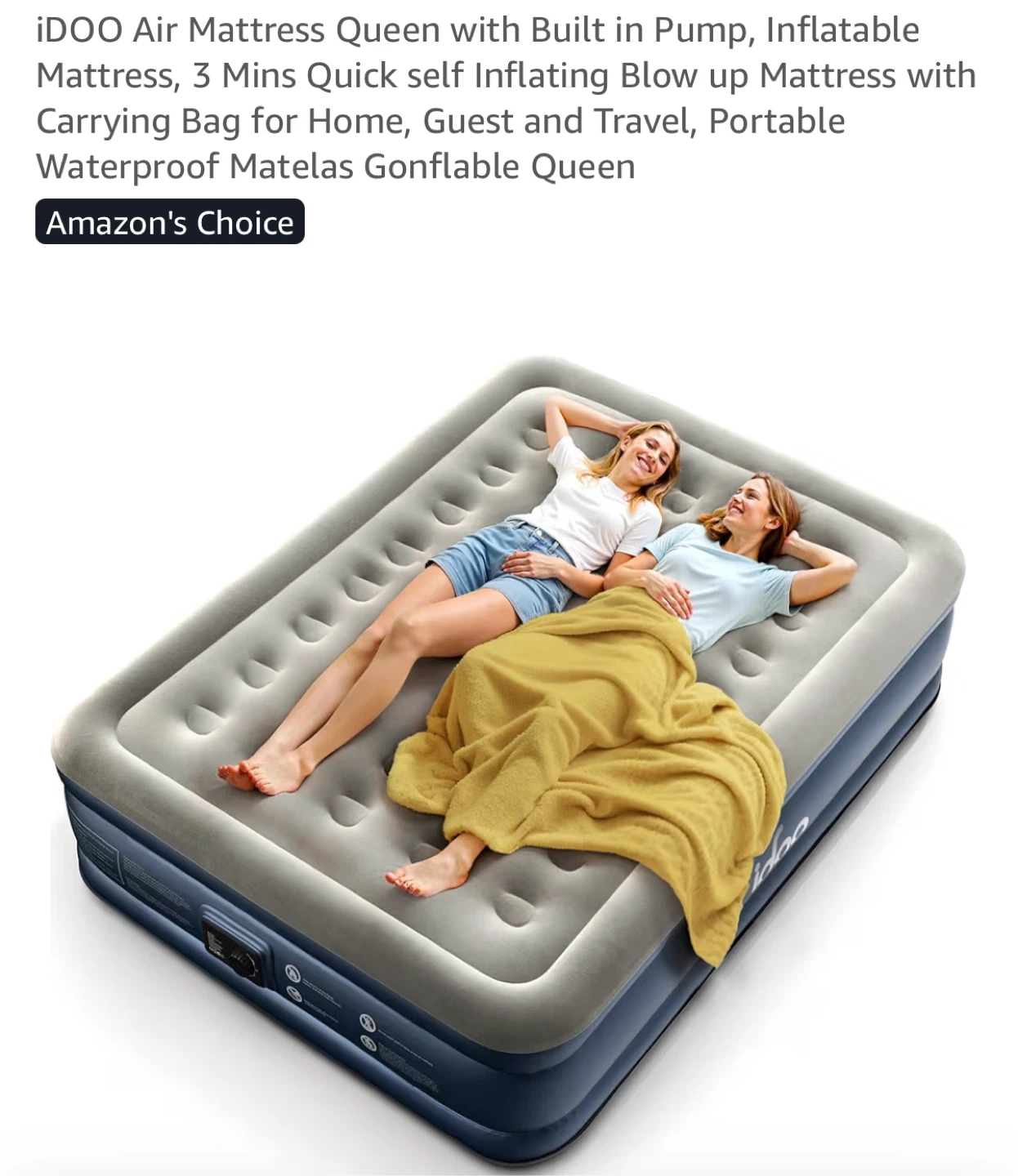 iDOO Queen Air Mattress with Built-in Pump - photo 5
