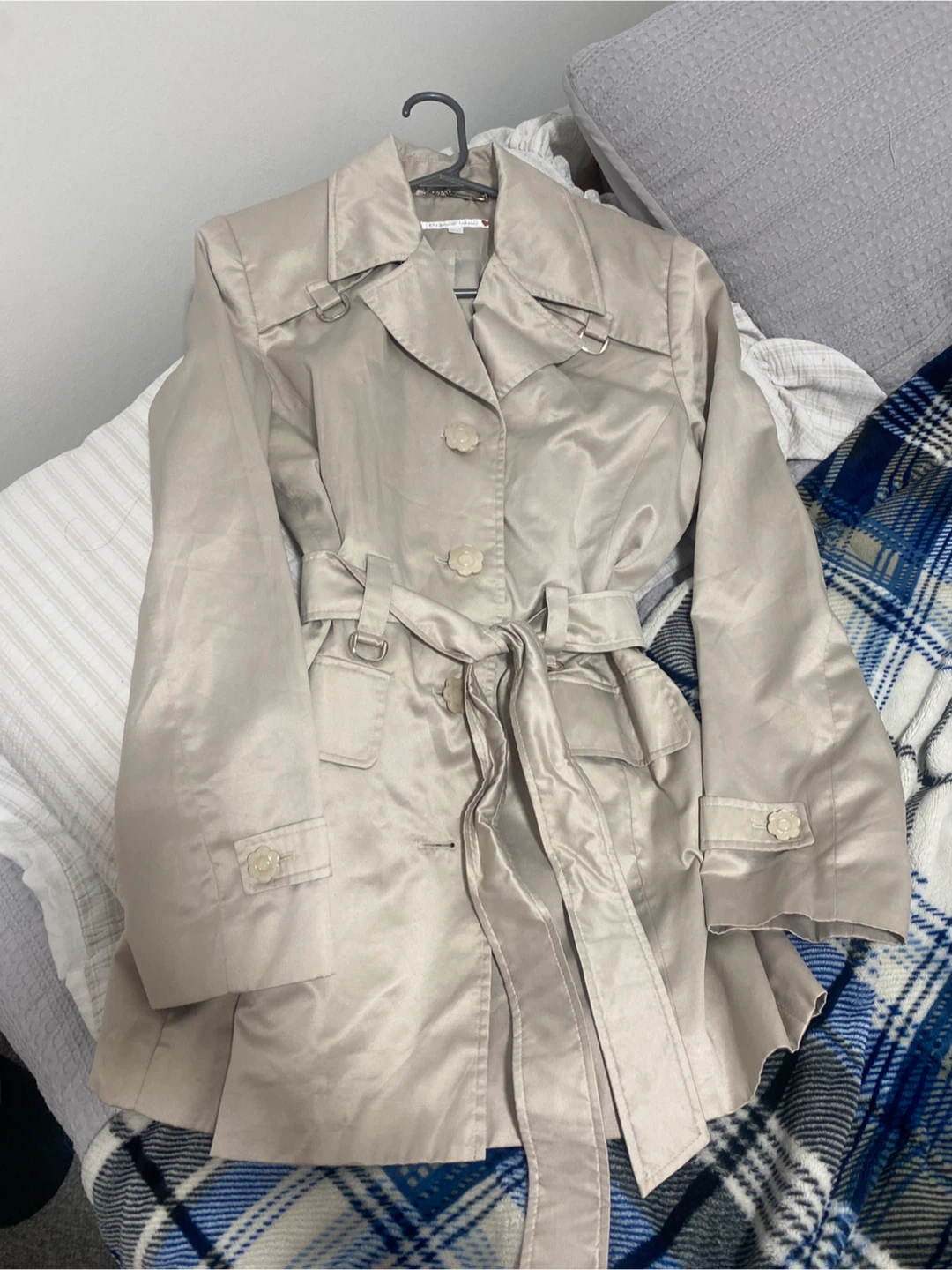 T Tahari Beige Trench Coat - Size S