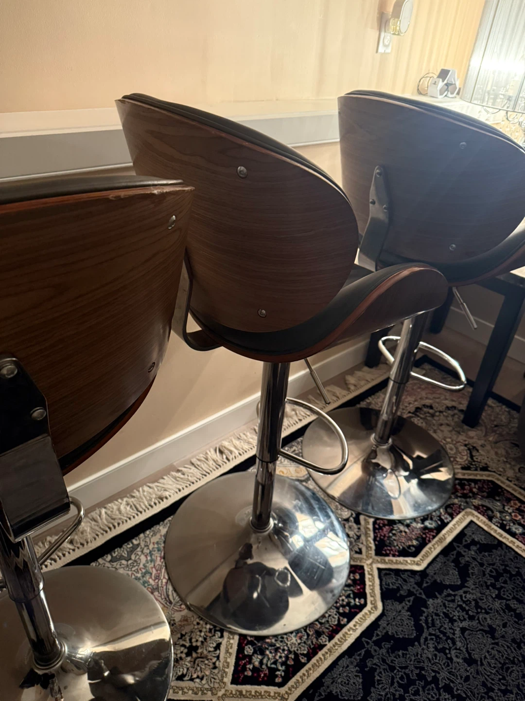 Aowos Bar Stools Set of 3 - grey - photo 3