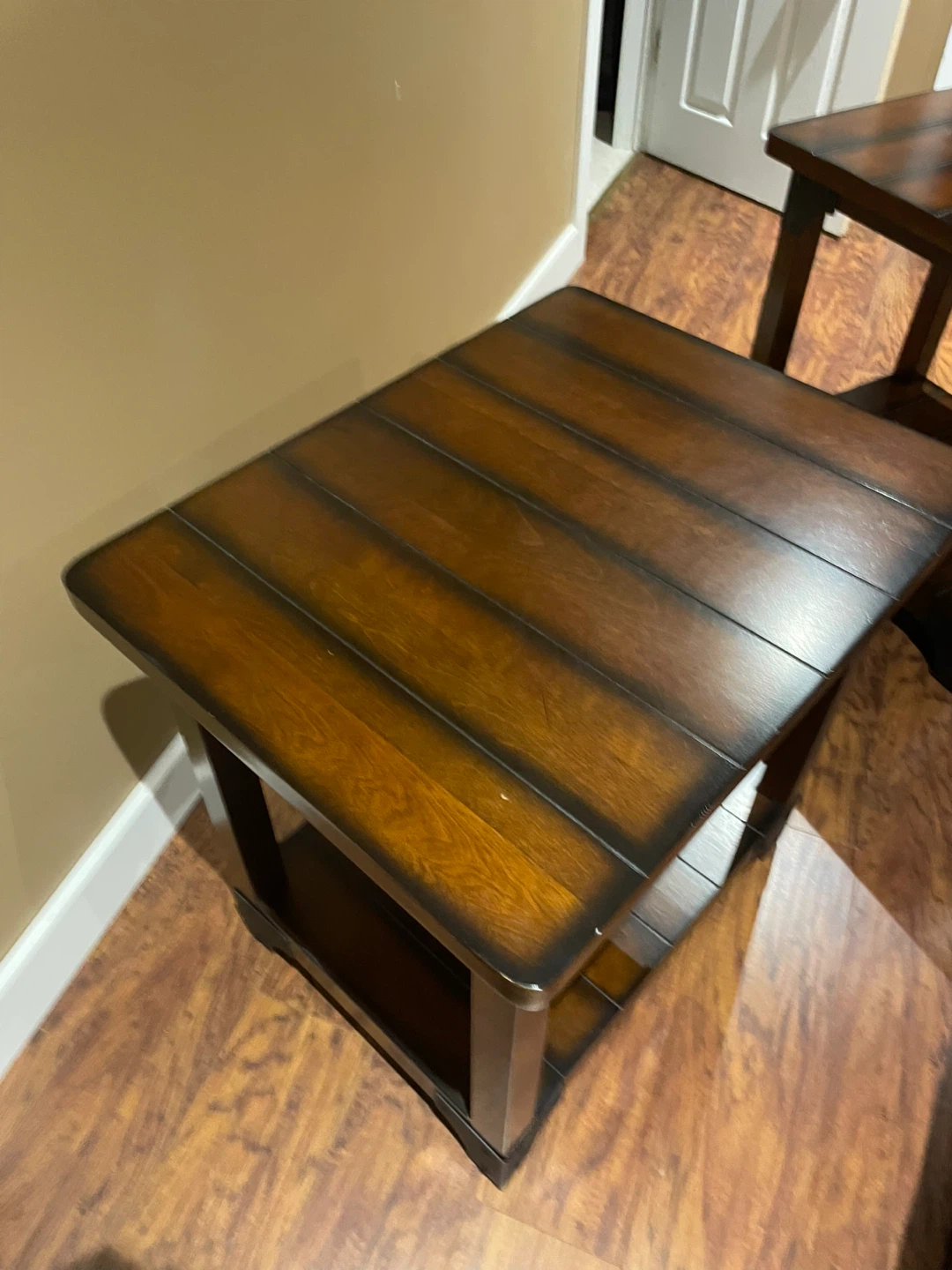 Brown Wooden Coffee Table and End Tables Set - photo 4