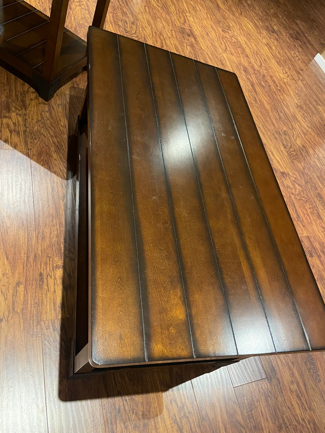 Brown Wooden Coffee Table and End Tables Set - photo 2
