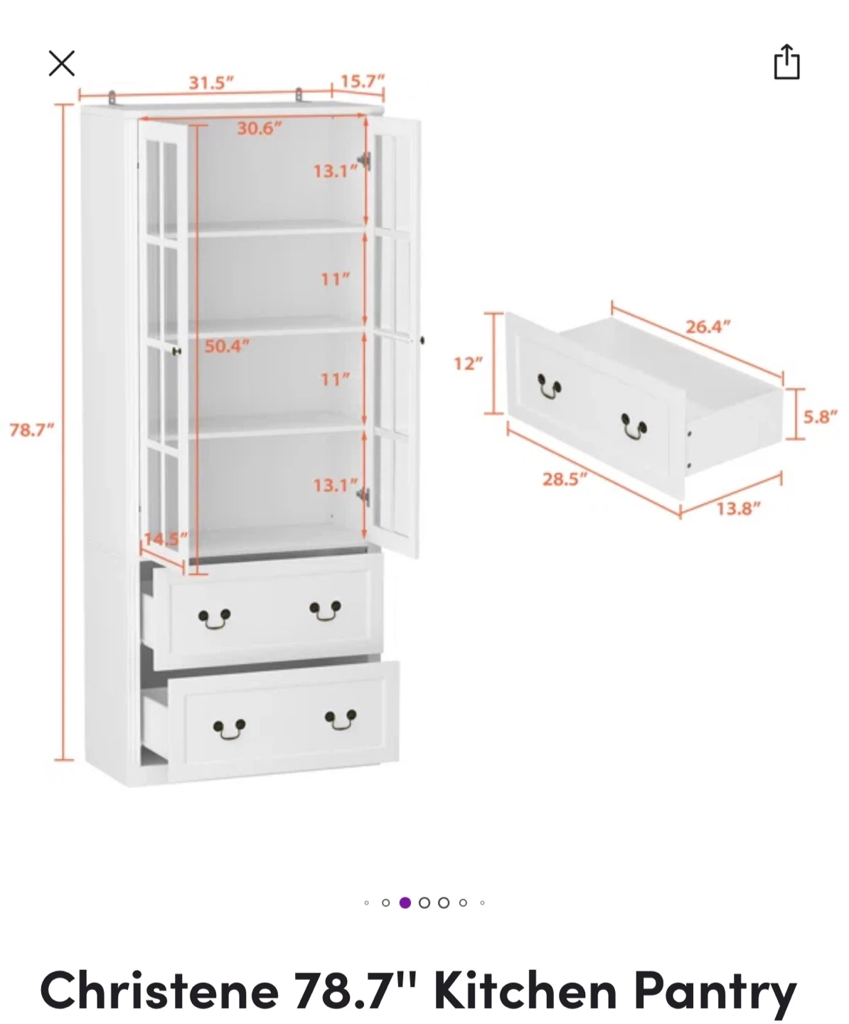 Christene 78.7" Kitchen Pantry - New in Box!
