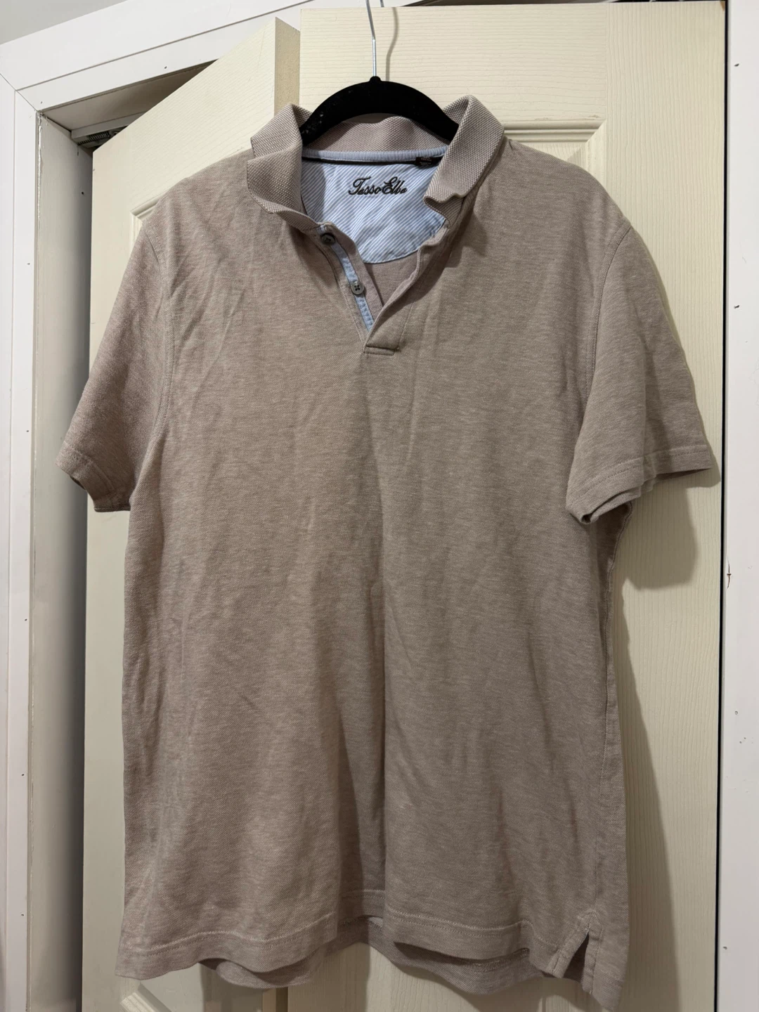 Tasso Elba Polo Shirt - Beige Size Medium