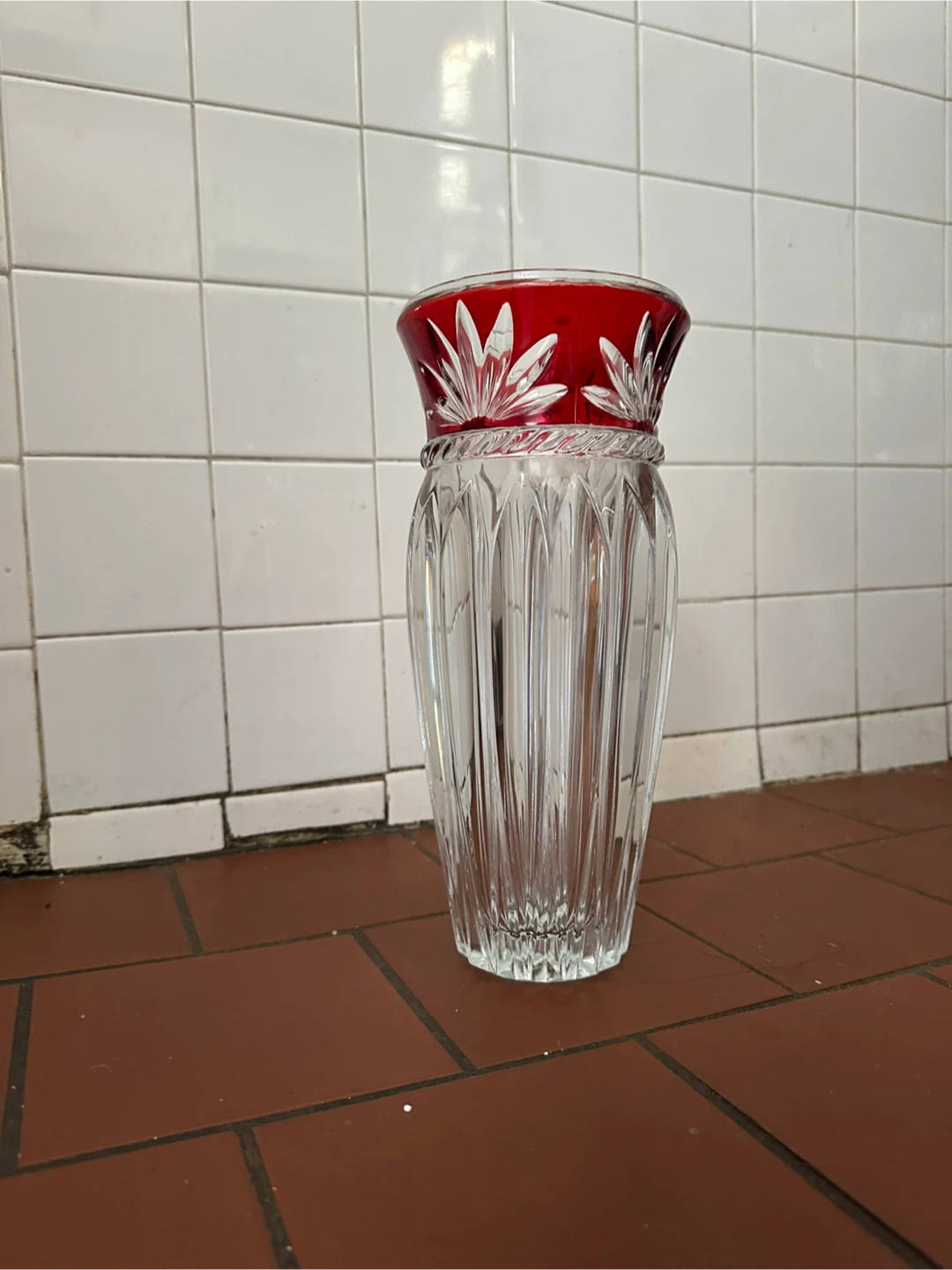 Mikasa Corinth Ruby cased crystal glass vase - photo 4