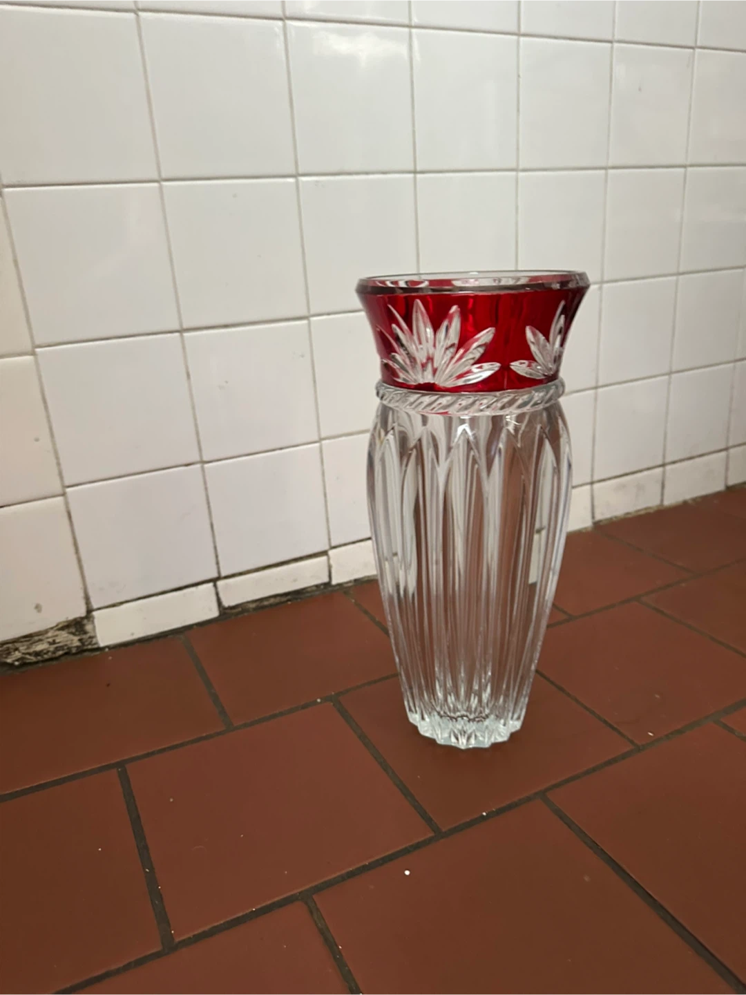 Mikasa Corinth Ruby cased crystal glass vase - photo 3
