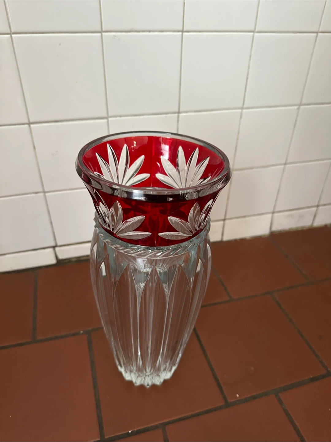 Mikasa Corinth Ruby cased crystal glass vase - photo 5