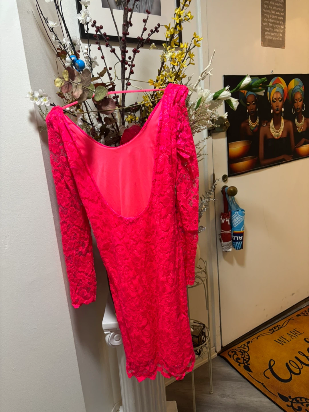 Hot Pink Lace Mini Dress - photo 2