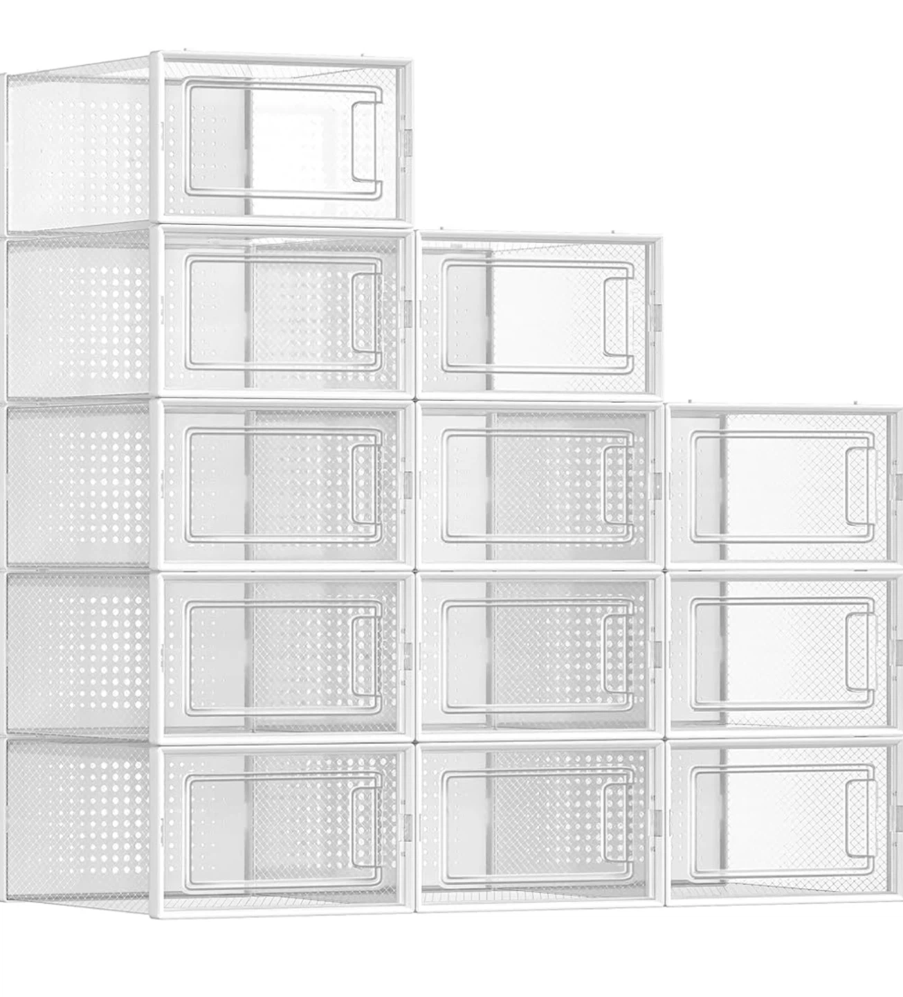 SONGMICS Shoe Box Clear Plastic (Set of 12)