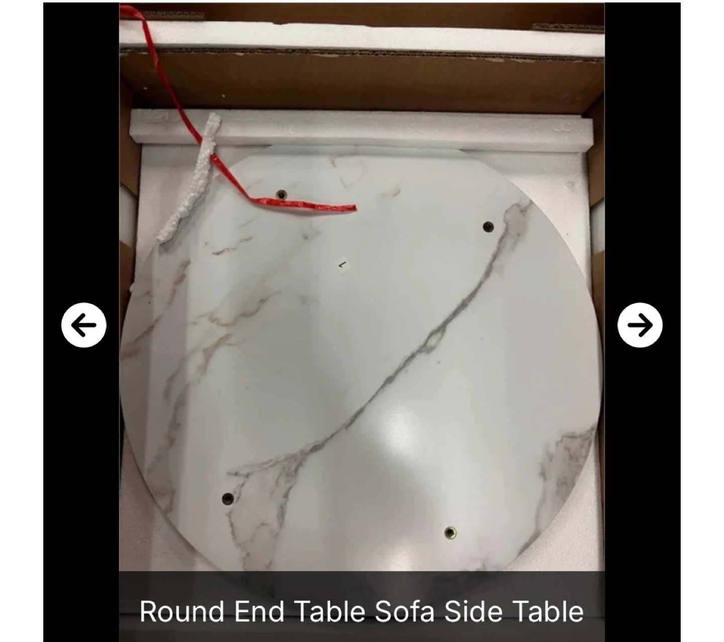 Round End Table Sofa Side Table - Gold/White - photo 4