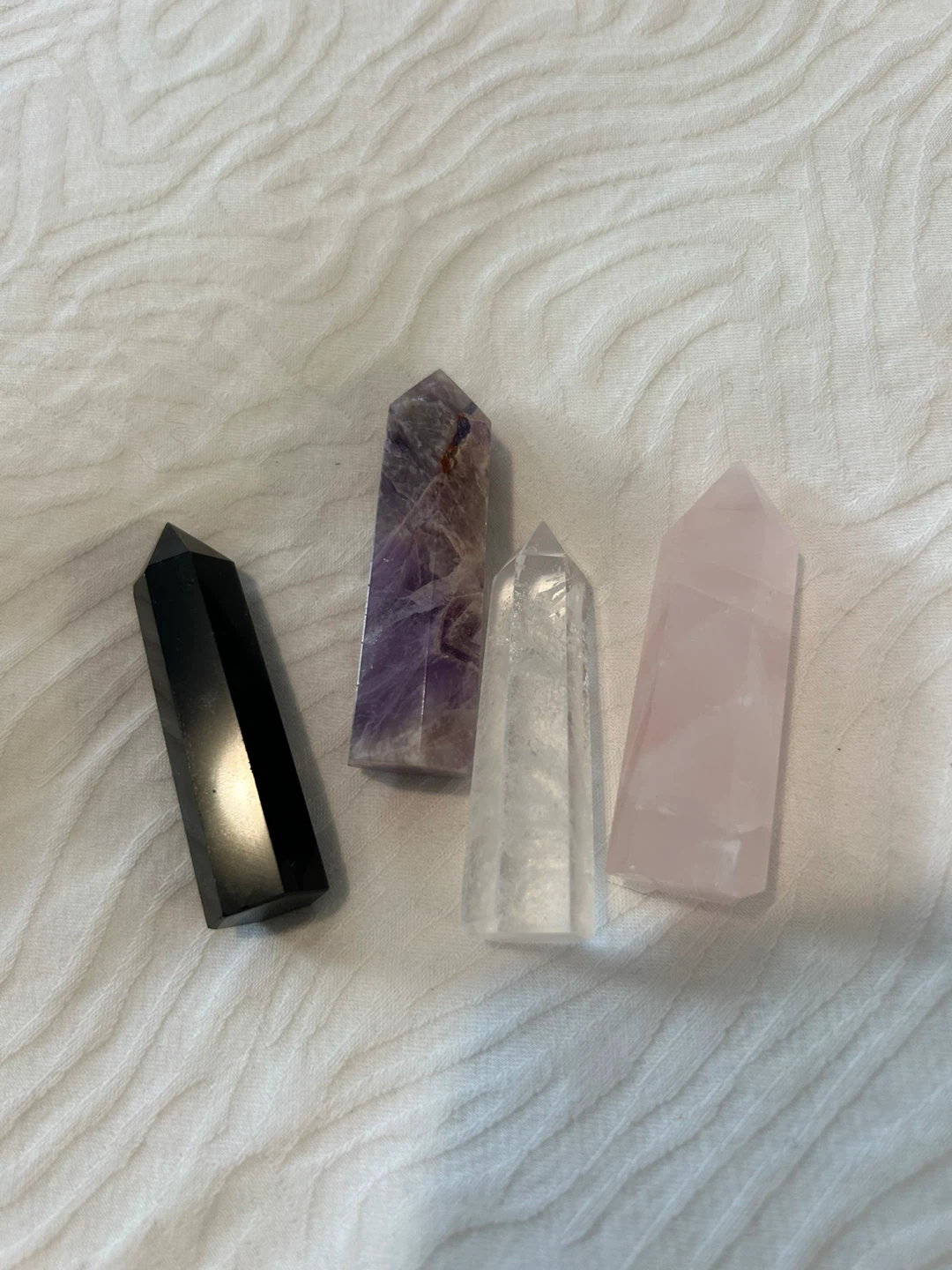 Assorted Crystal Points - Black, Amethyst, Clear, Rose