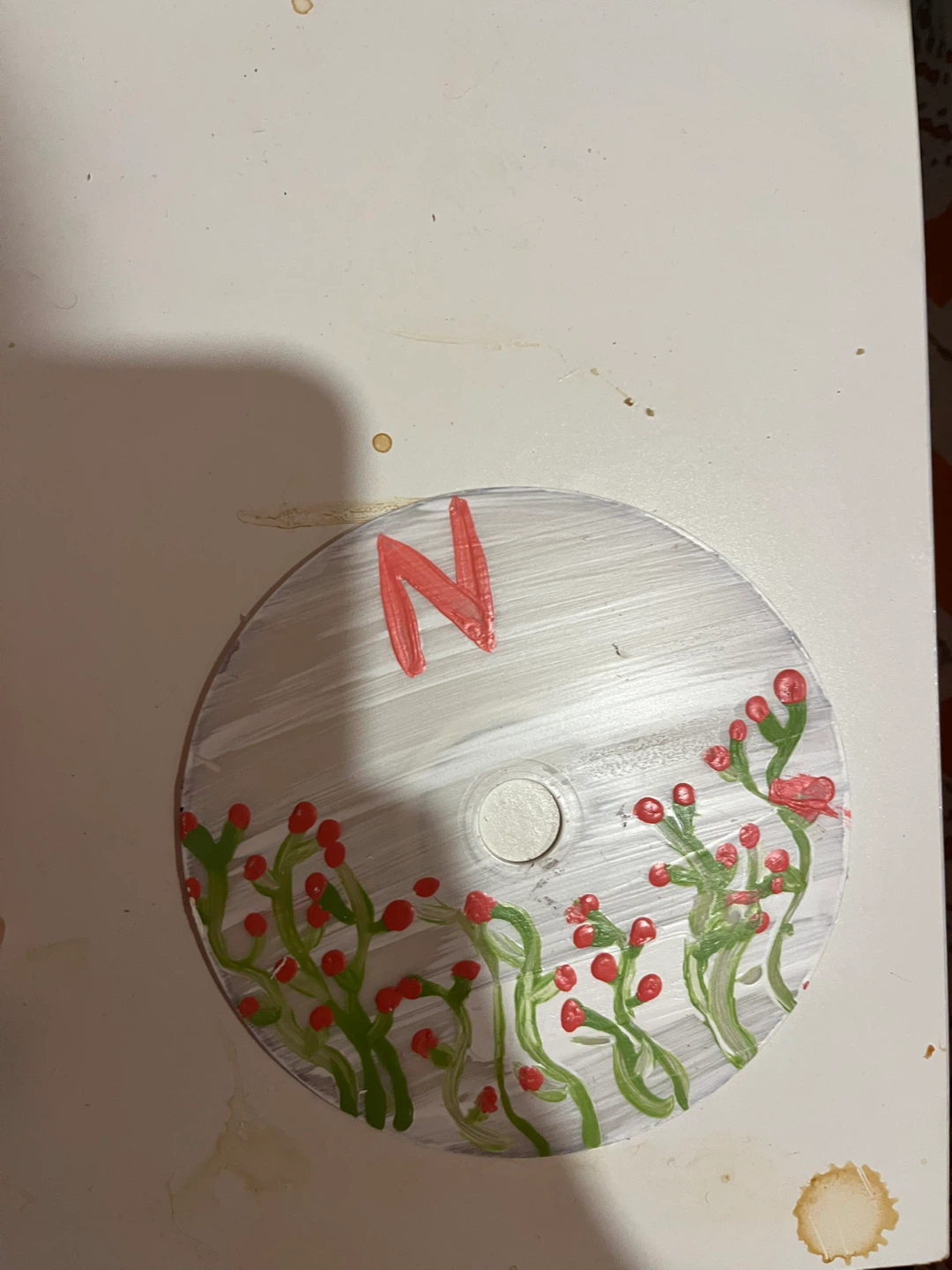 Hand painted letter coaster N - photo 2