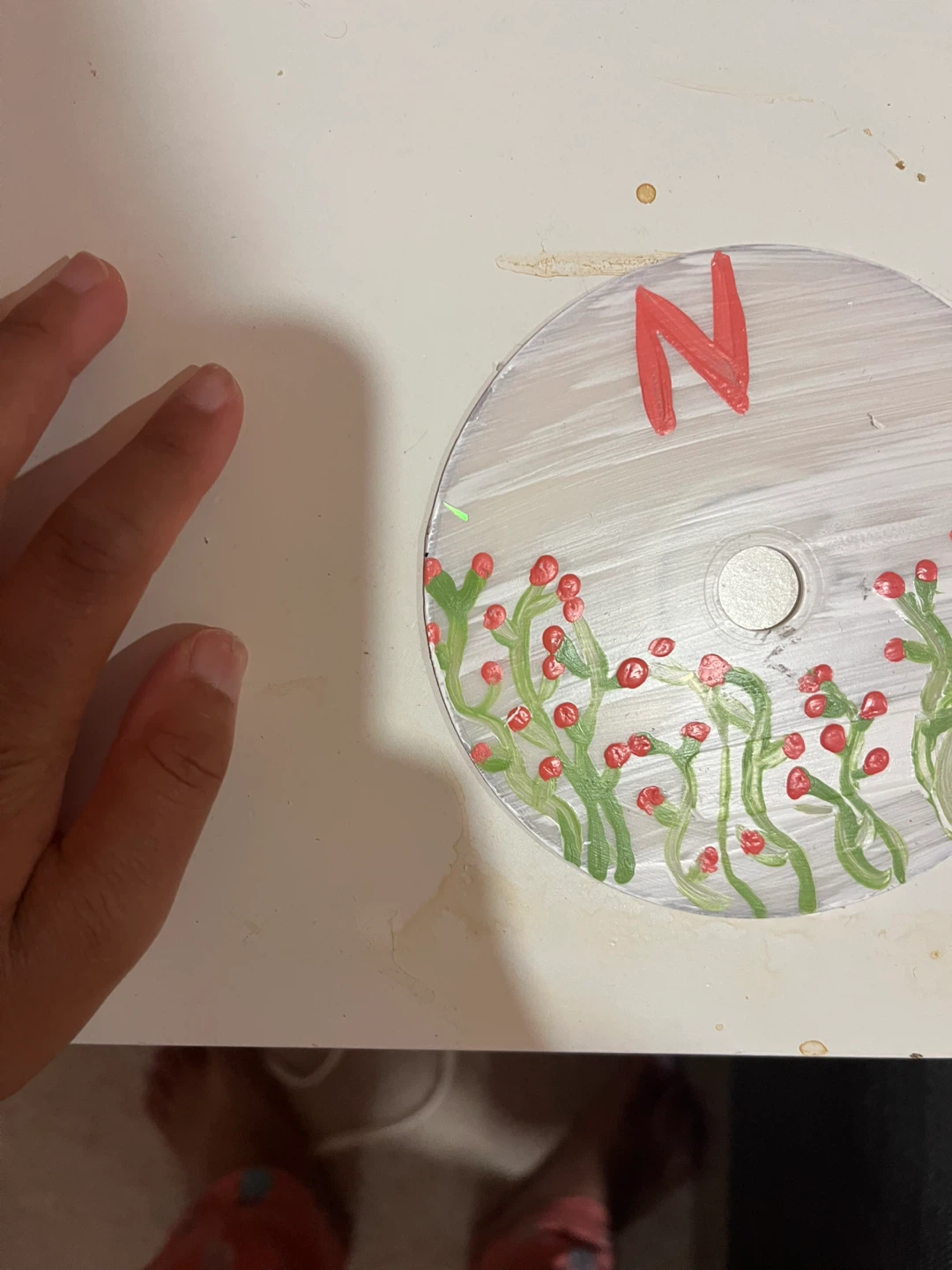 Hand painted letter coaster N - photo 3