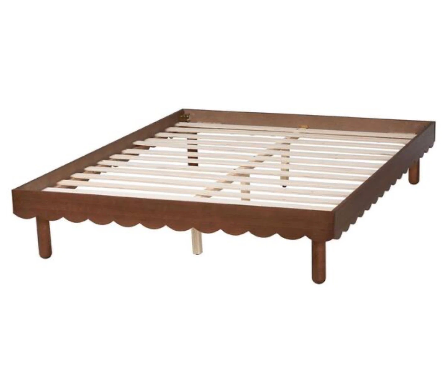 Queen Size Brown Scalloped Bed Frame - photo 4