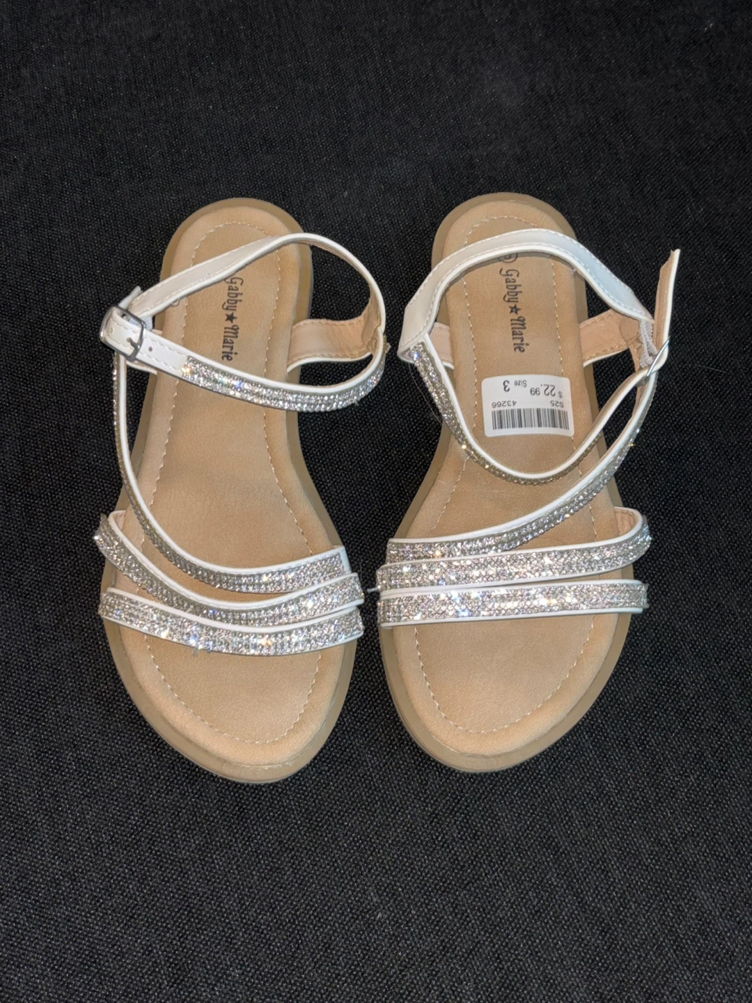 Gabby Marie White Sandals - Size 3 Kids