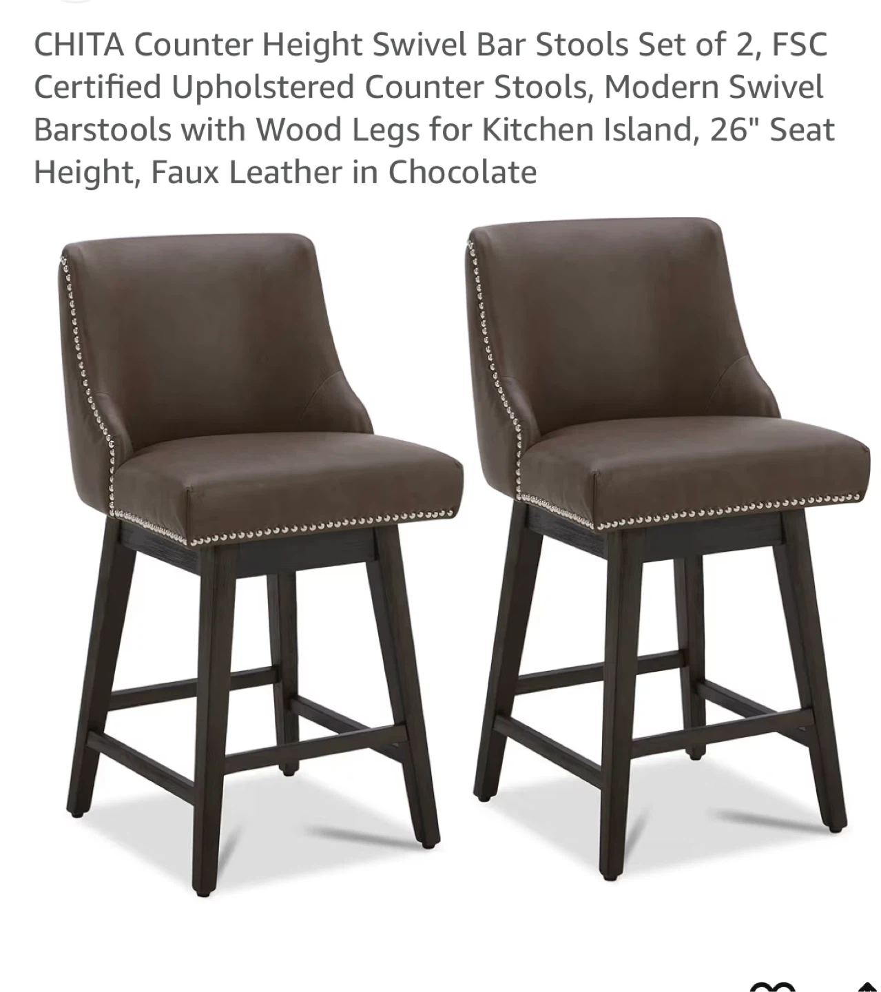 Set if 2 CHITA Chocolate Faux Leather