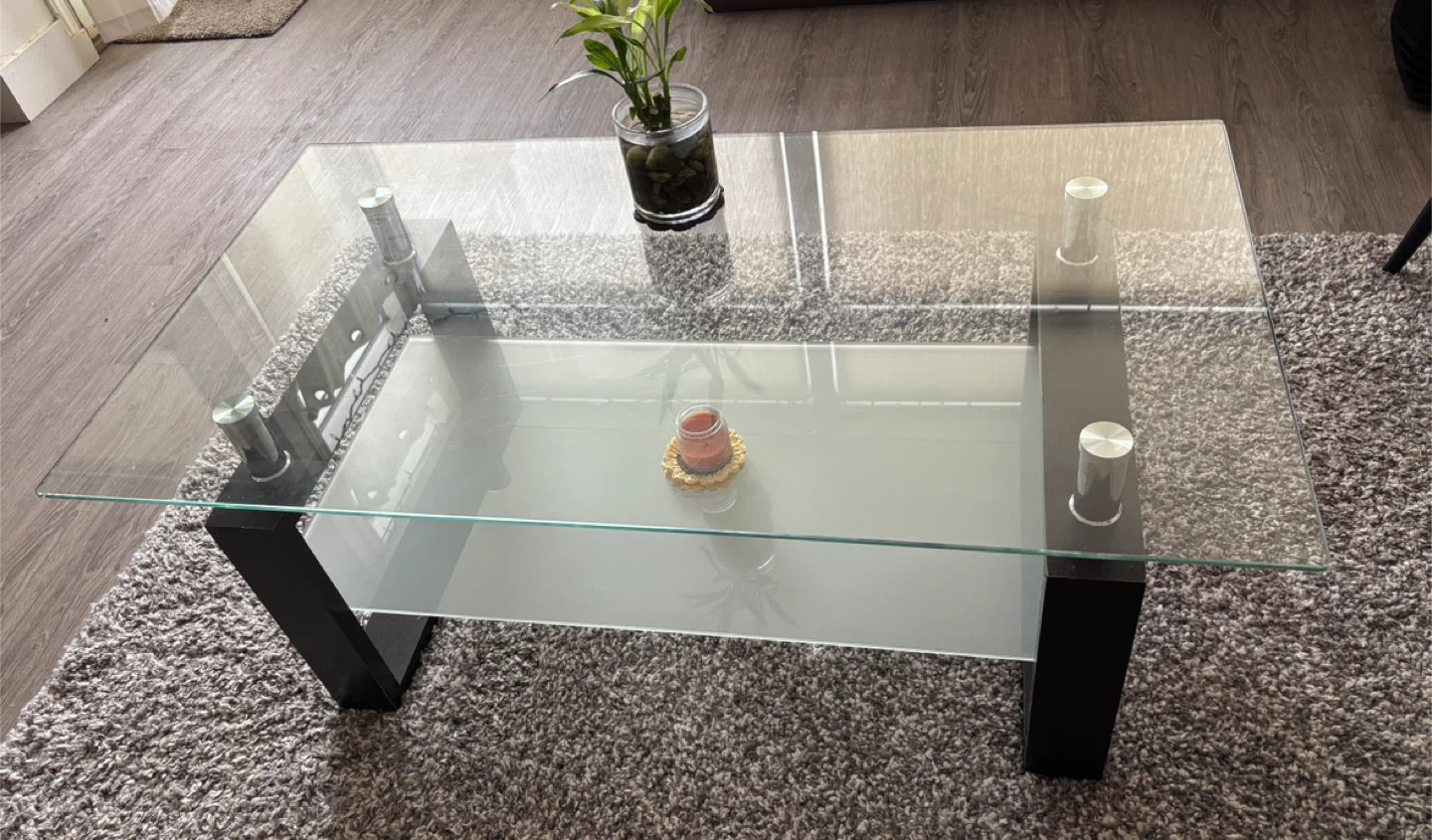 Glass Coffee Table and End Table Set - photo 4