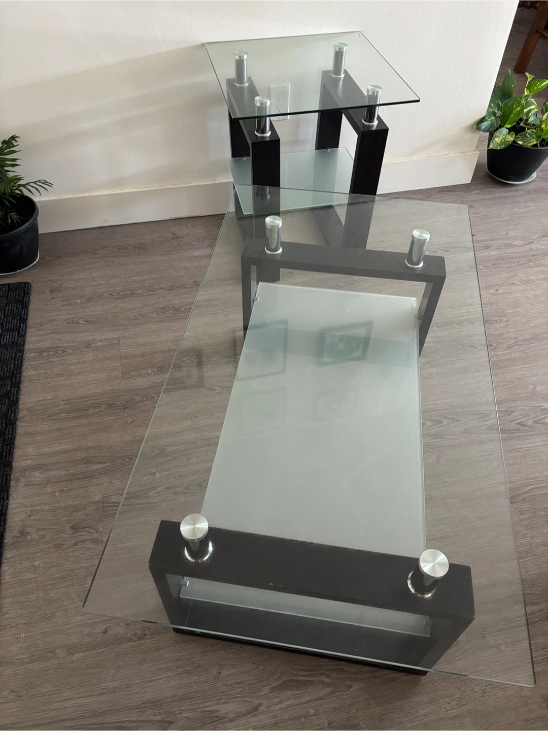 Glass Coffee Table and End Table Set - photo 2