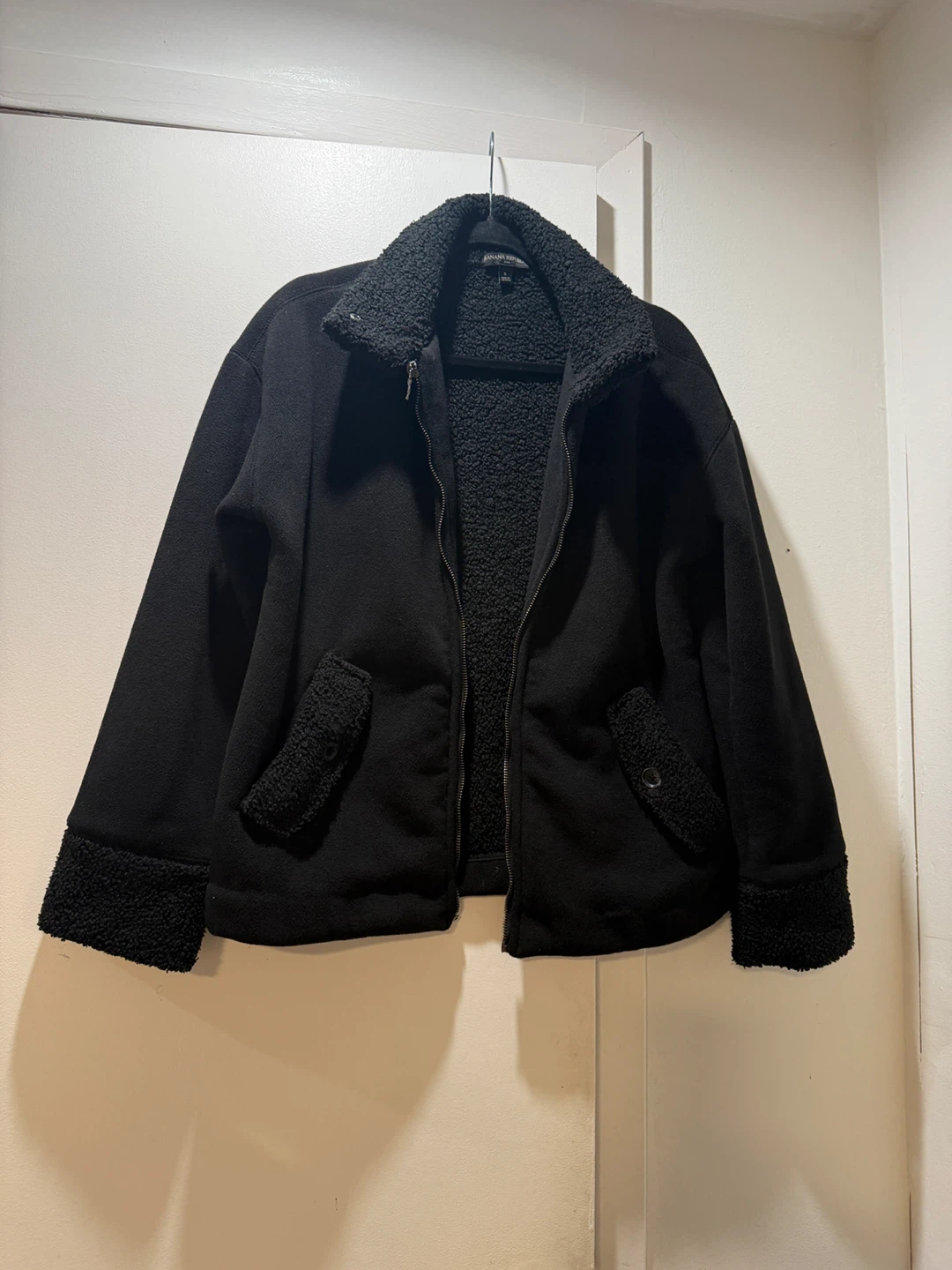 Banana Republic Black Sherpa Jacket - Size S