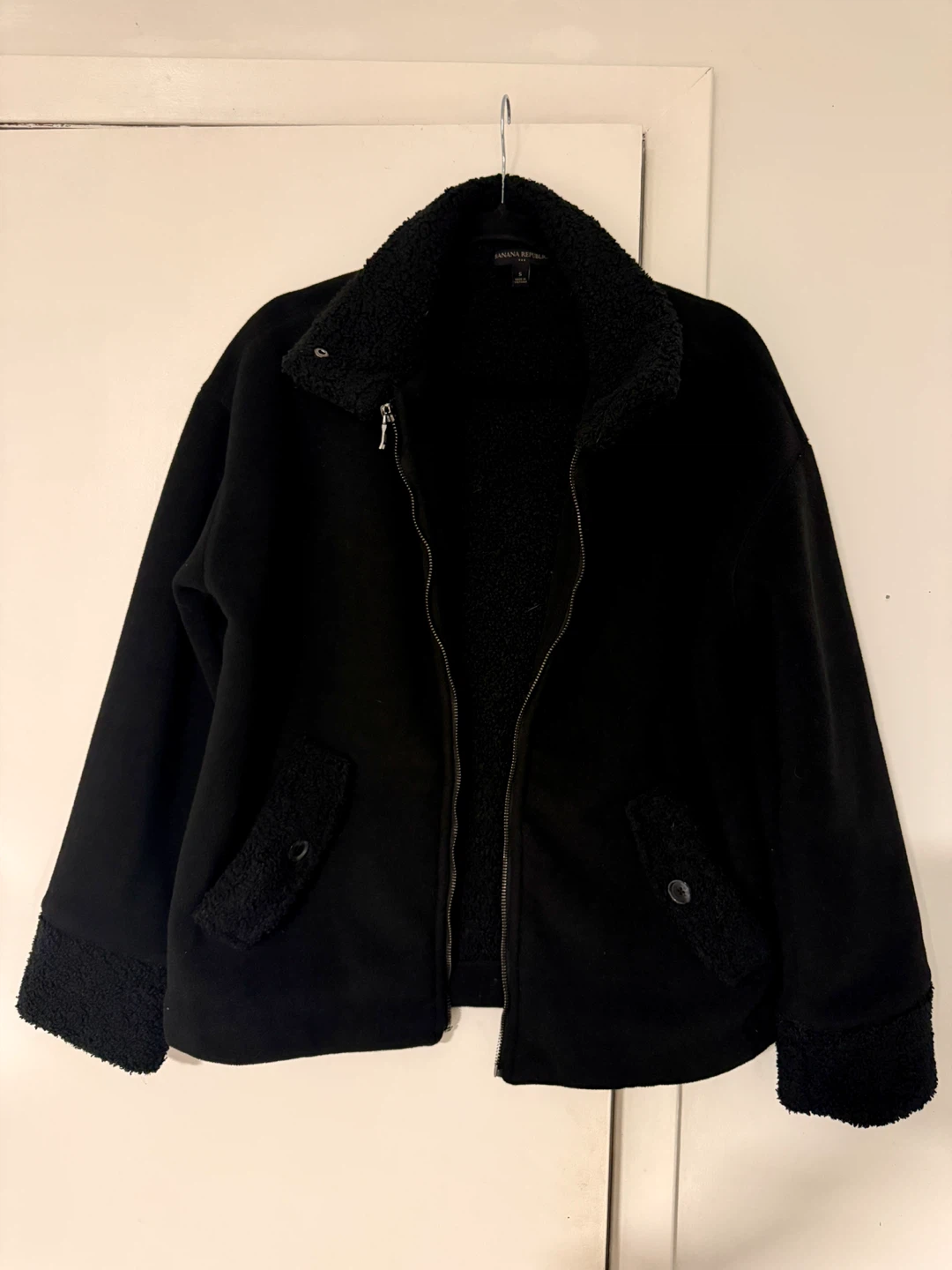 Banana Republic Black Sherpa Jacket - Size S - photo 2