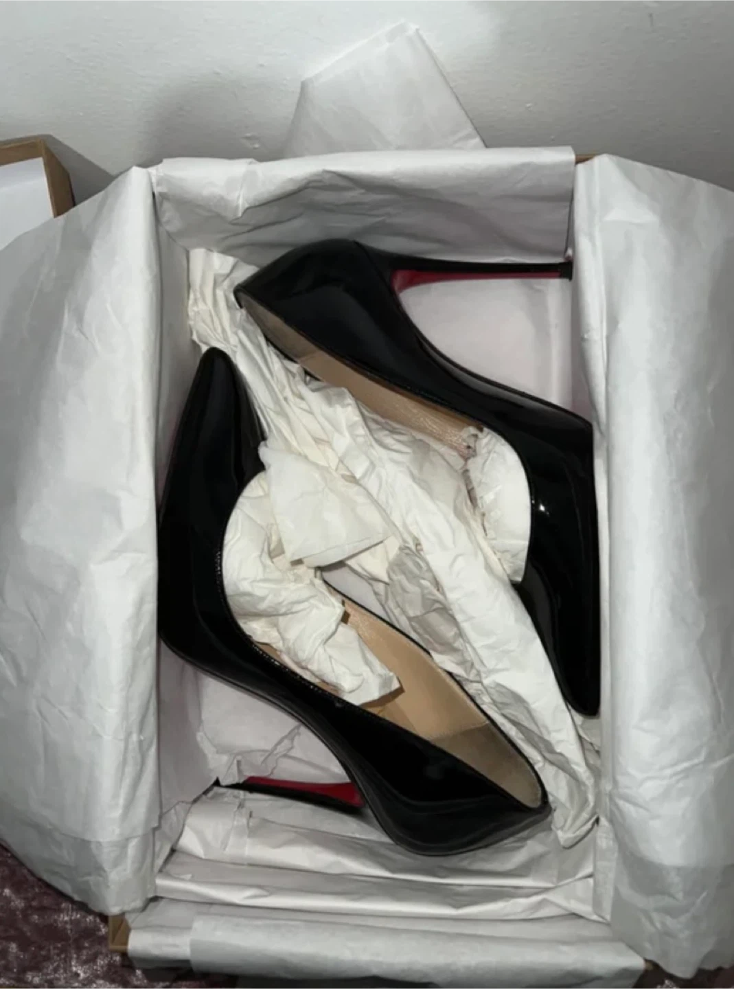 Christian Louboutin Pigalle Follies 100 Patent Black Heels - photo 3