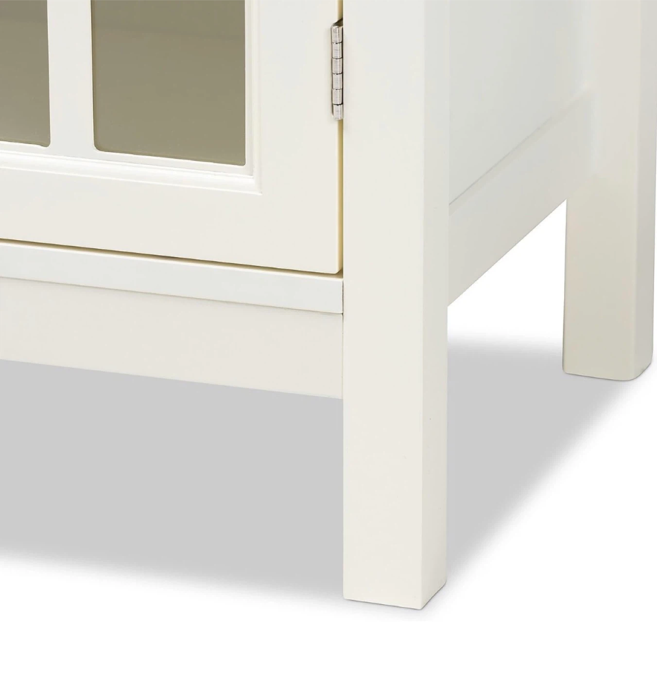 White Accent Cabinet with Glass Doors - photo 3