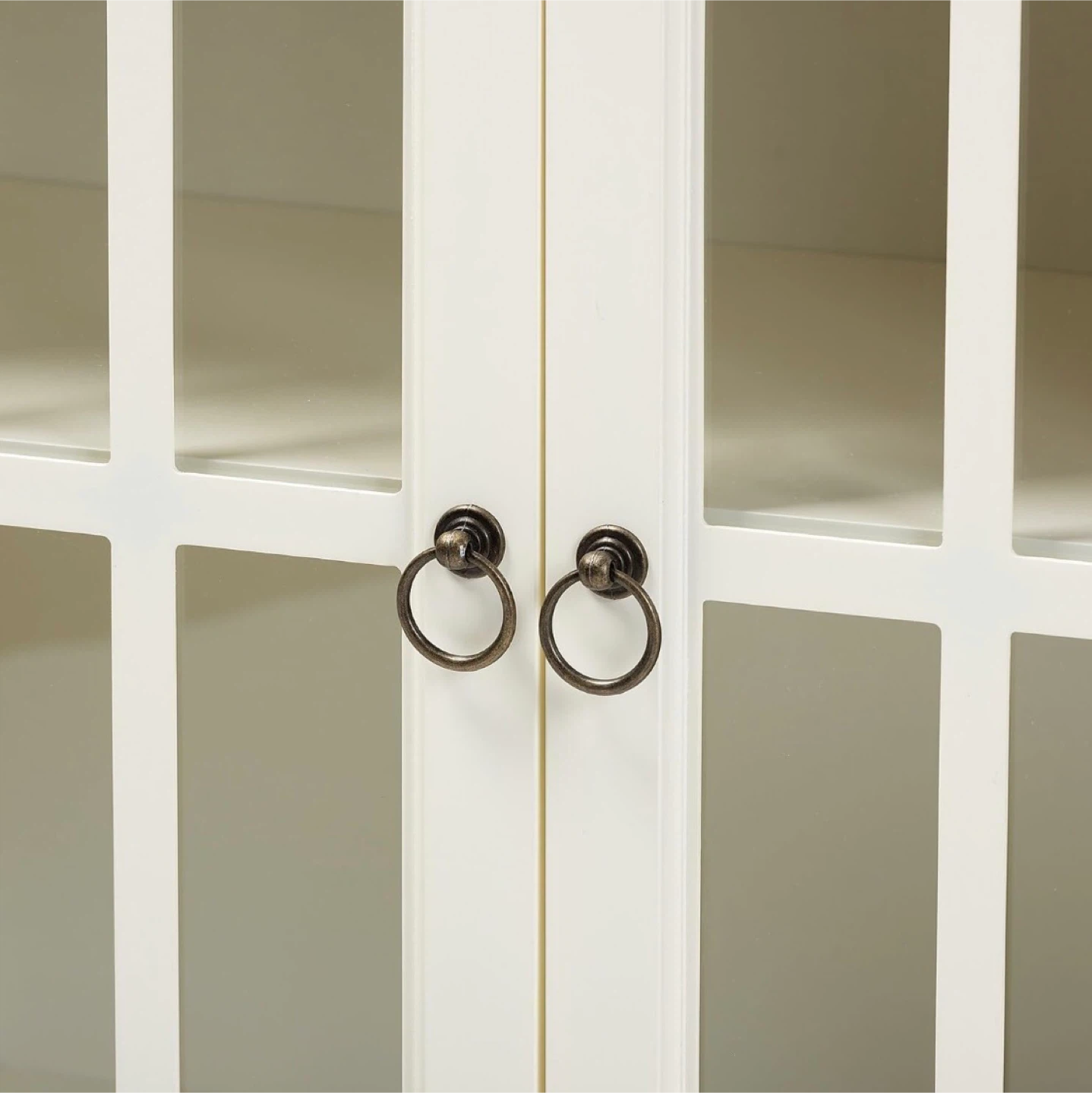 White Accent Cabinet with Glass Doors - photo 4