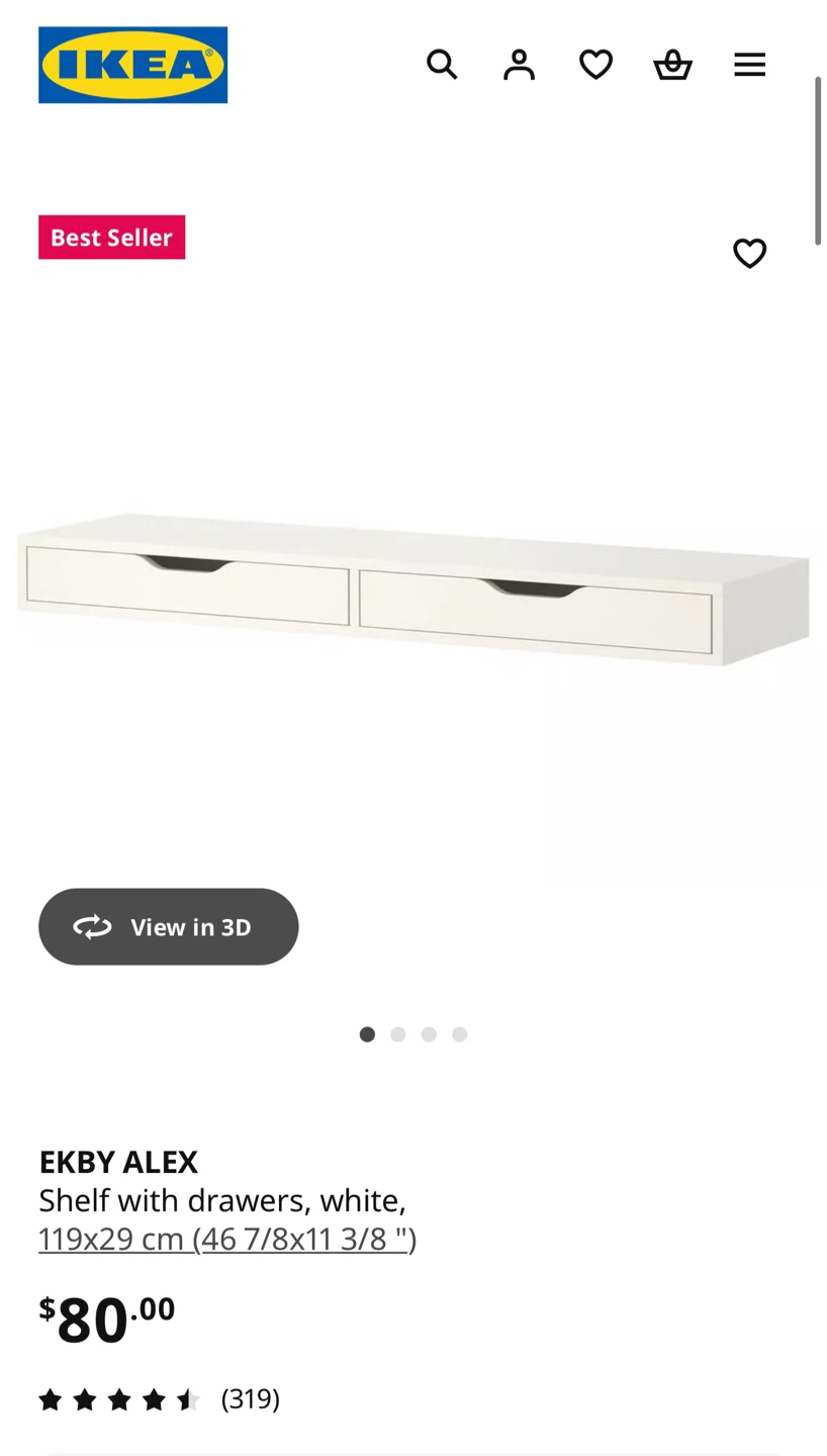EKBY ALEX + the wall mounting bracket