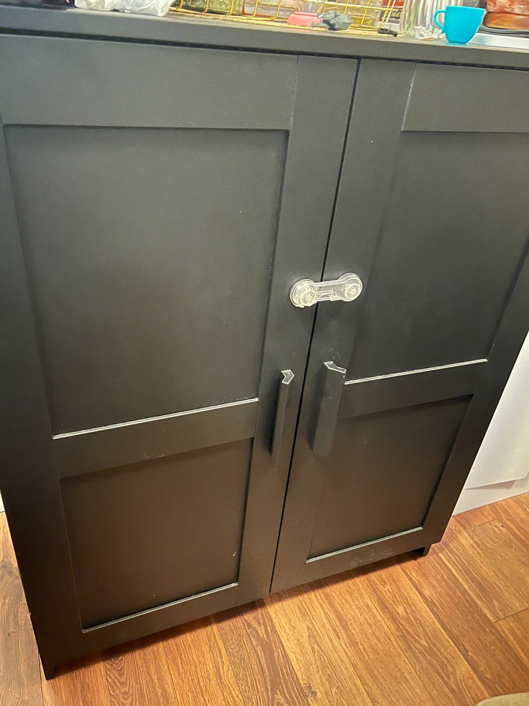 IKEA Brimnes Black Cabinet with Doors - photo 3