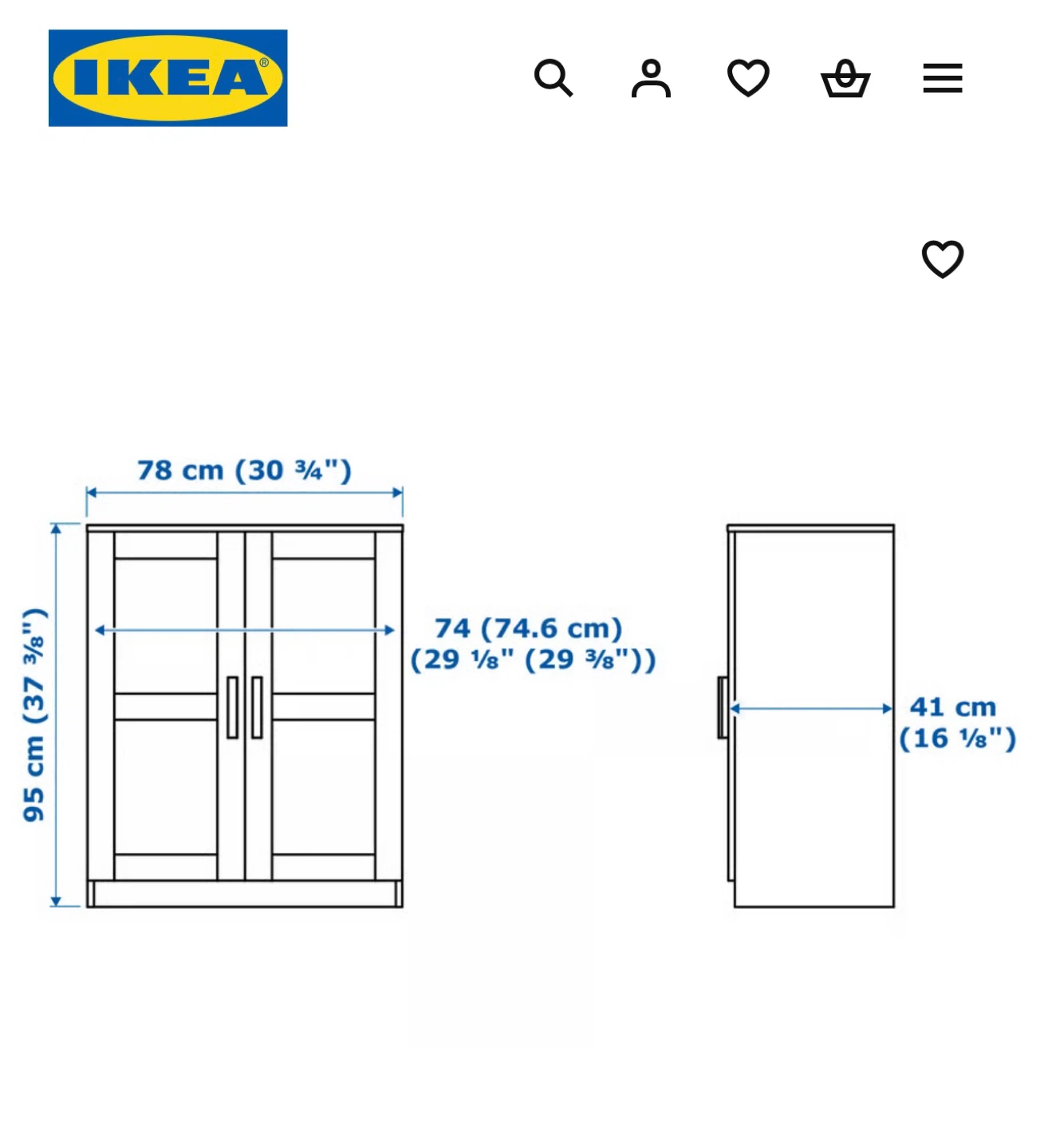 IKEA Brimnes Black Cabinet with Doors - photo 5