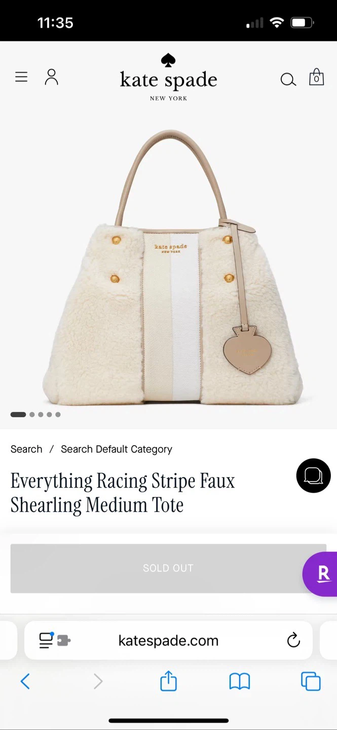 Kate Spade Racing Stripe Faux Shearling Tote