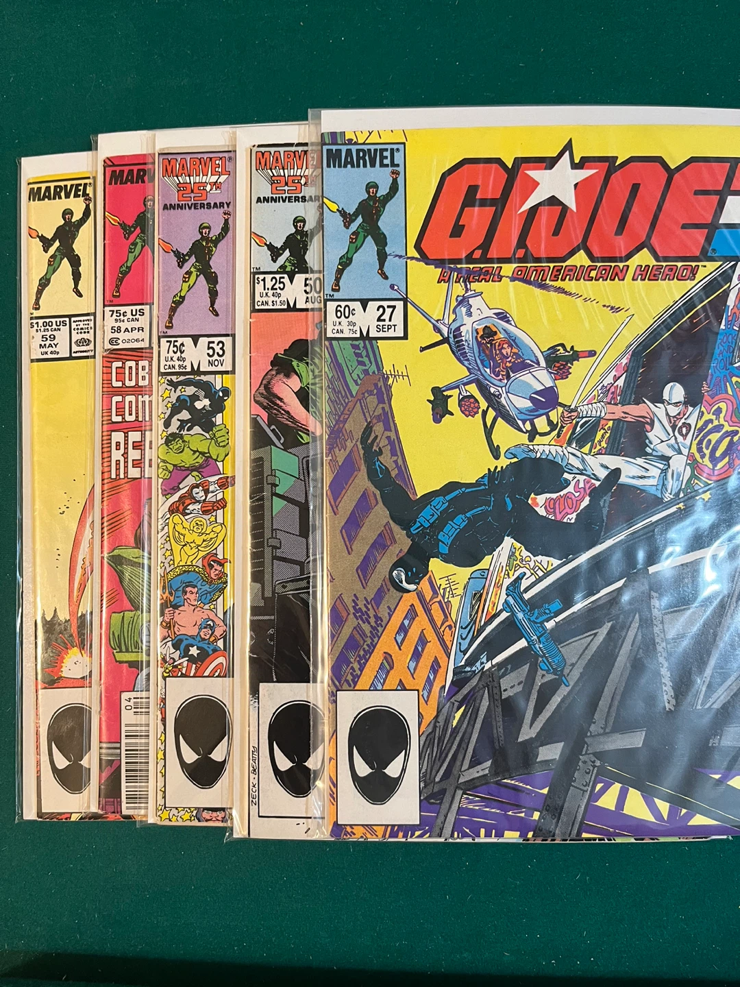 G.I. Joe A Real American Hero Comic Book Lot of 5