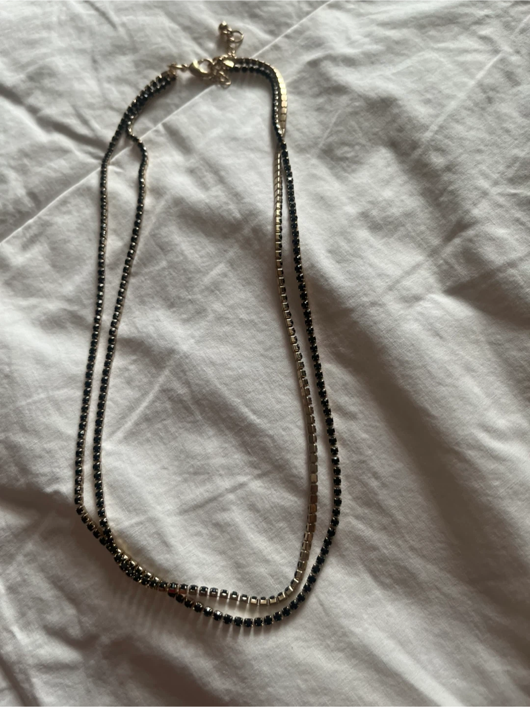 Layered Necklace - Black and Gold