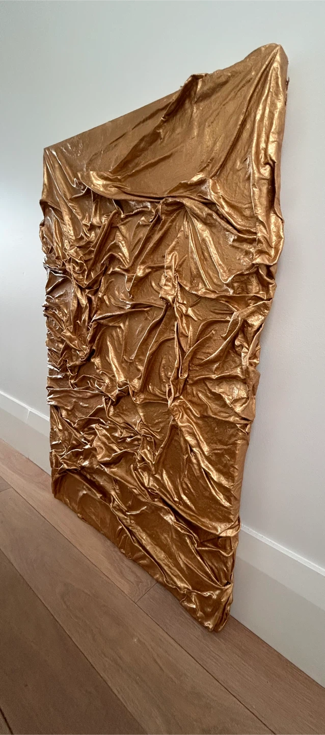 3D fabric Gold Abstract Wall Art (3 ft x 2 ft) - photo 3