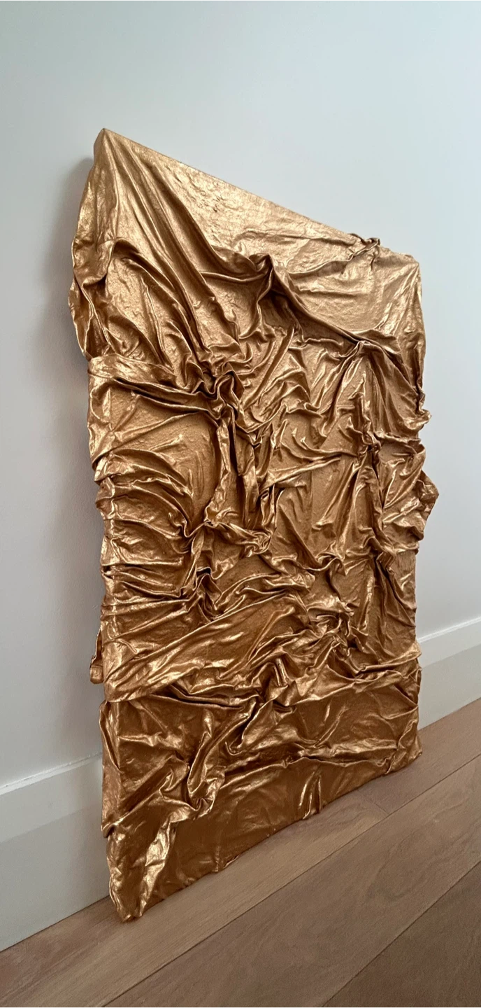 3D fabric Gold Abstract Wall Art (3 ft x 2 ft) - photo 2