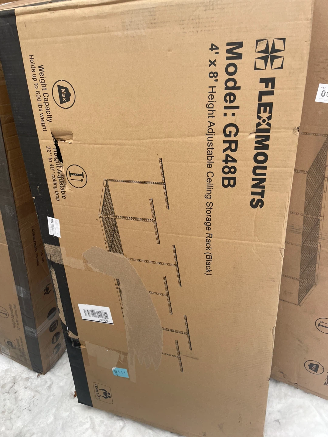 Overhead Garage Door Rack 4’ x 8’ NEW IN BOX | Distressed Box - photo 4