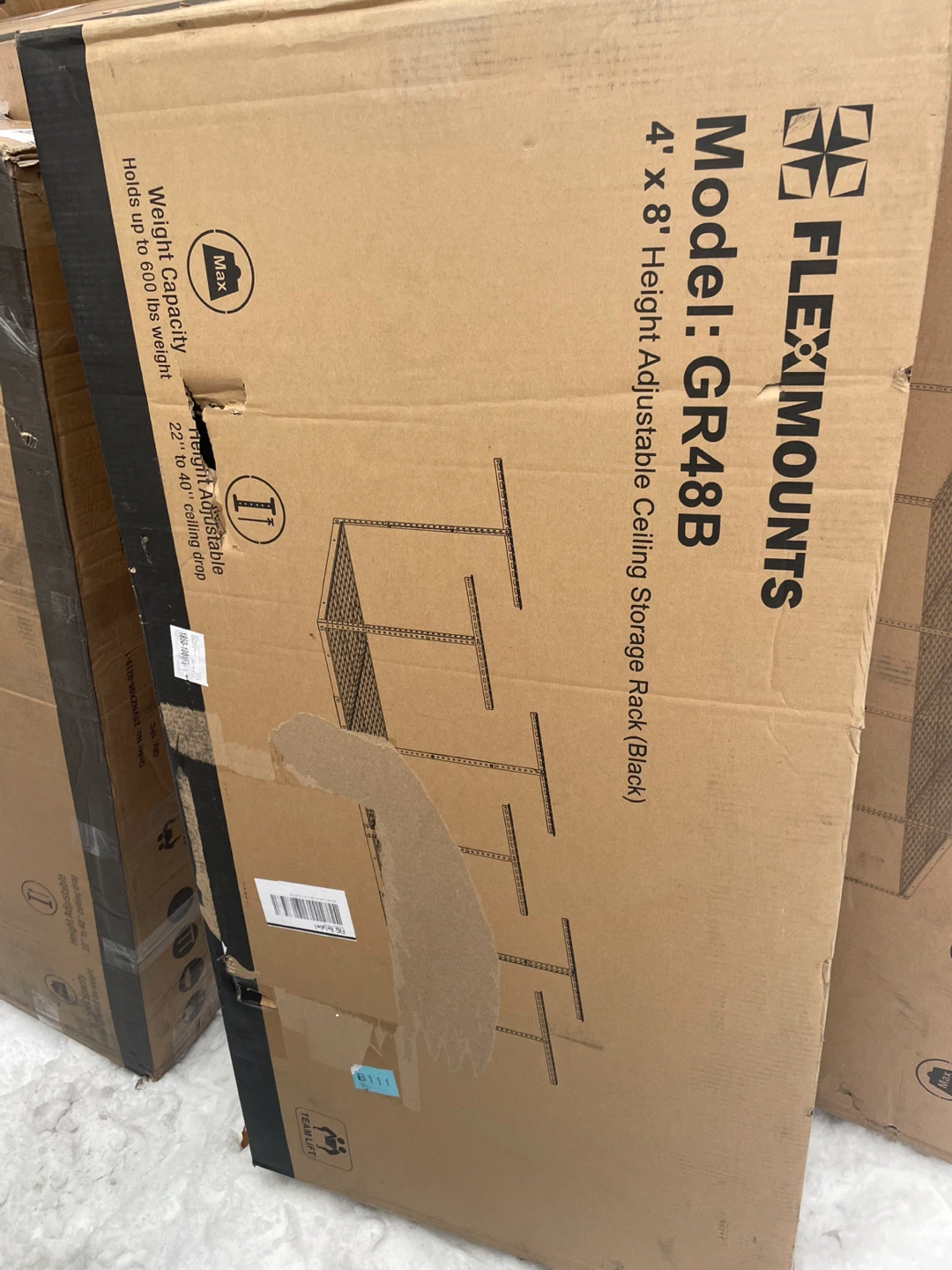 Overhead Garage Door Rack 4’ x 8’ NEW IN BOX | Distressed Box - photo 3