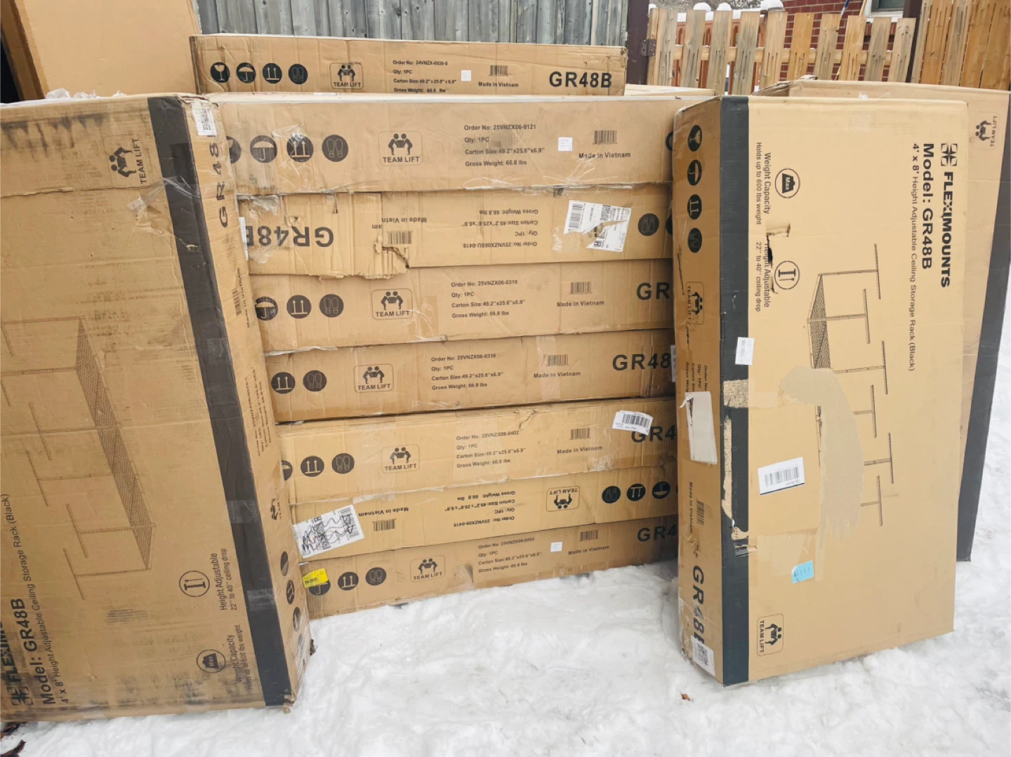 Overhead Garage Door Rack 4’ x 8’ NEW IN BOX | Distressed Box - photo 5