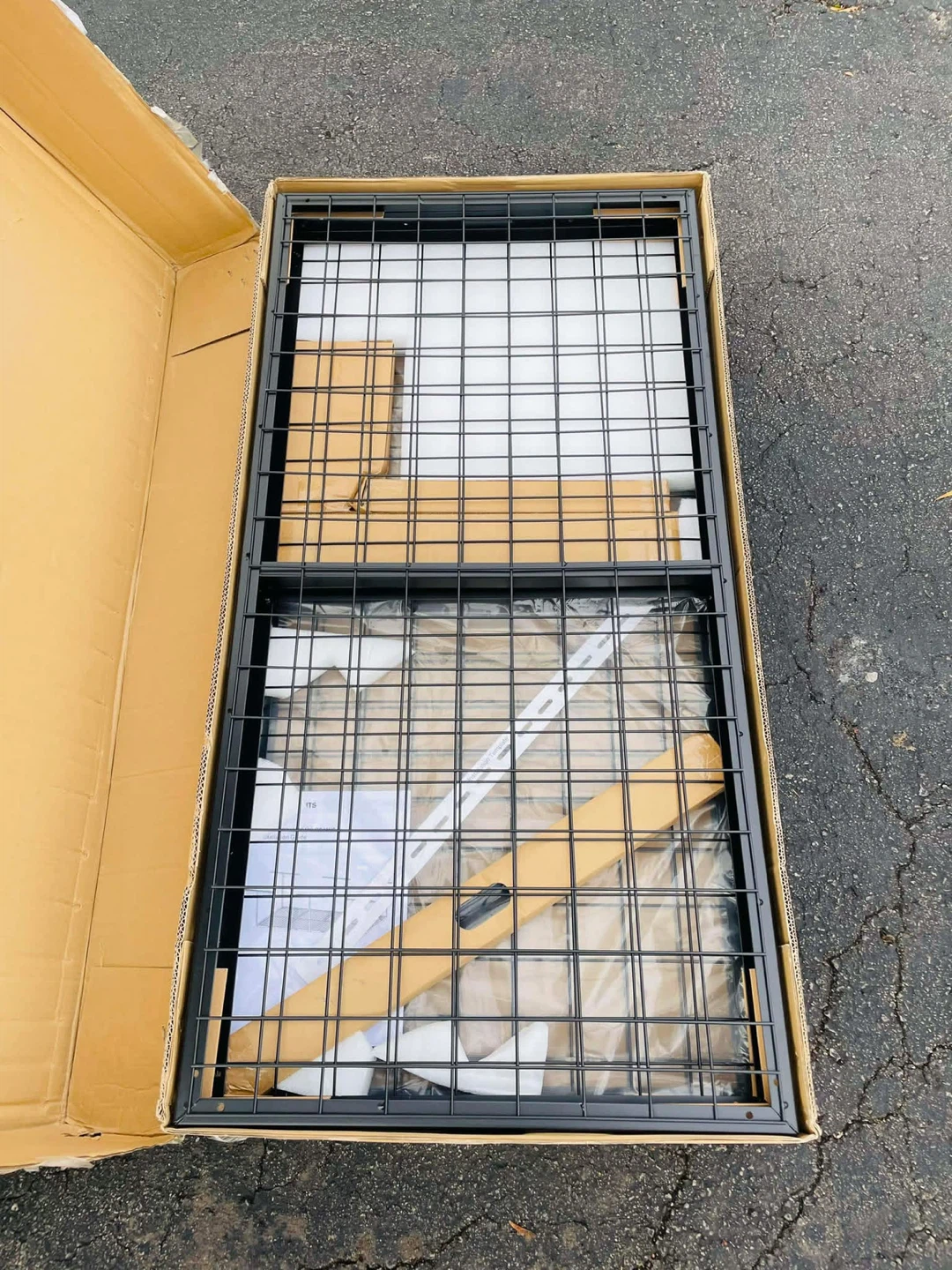 Overhead Garage Door Rack 4’ x 8’ NEW IN BOX | Distressed Box